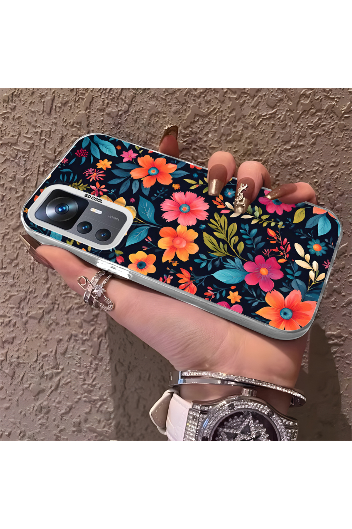 Xiaomi Mi 12T Compatible Phone Case Camera protection Hard Back Anti Fall Fresh flowers