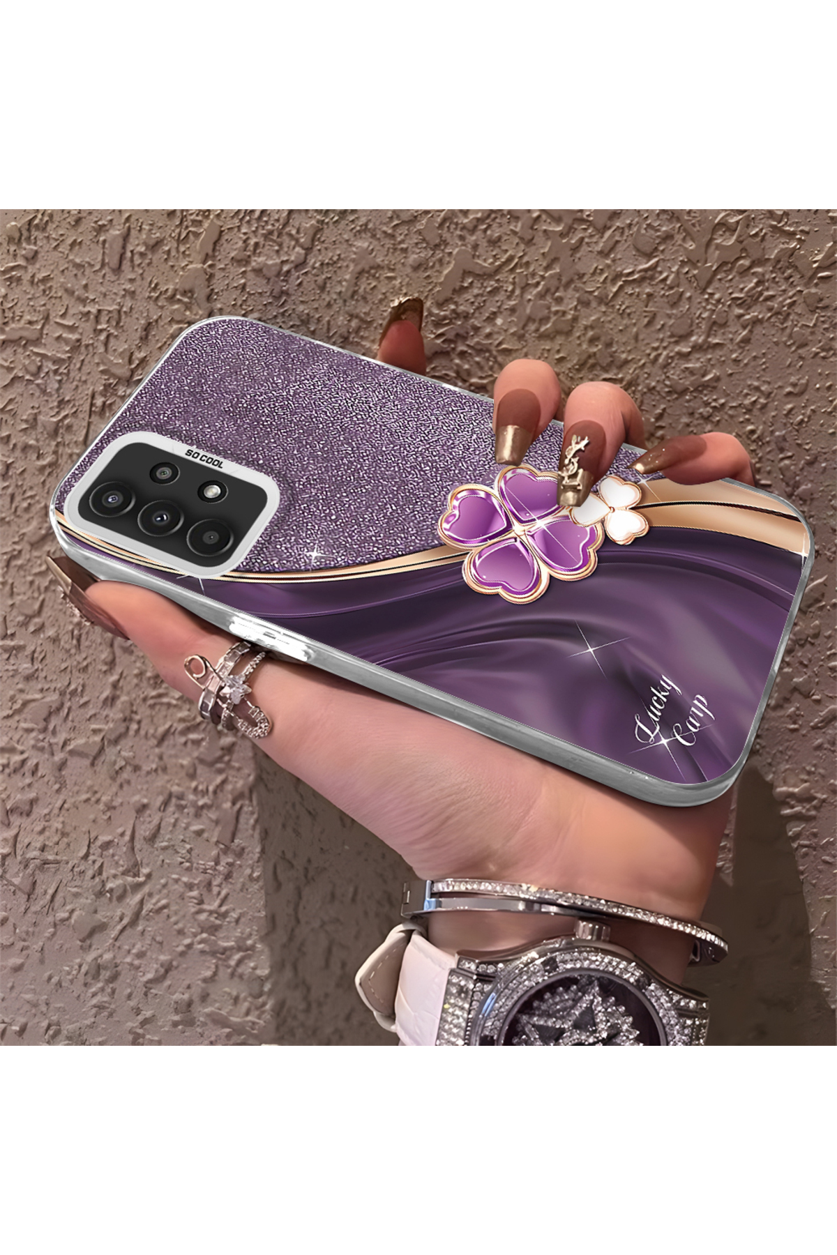 Samsung Galaxy A13 Compatible Phone Case Hard Rear Anti Fall chance clover