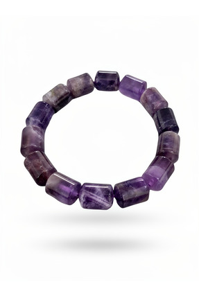 Cunda Doğal Taş Design Ametist Doğal Taş Bileklik Özel Kesim ( Sakinleştirici...