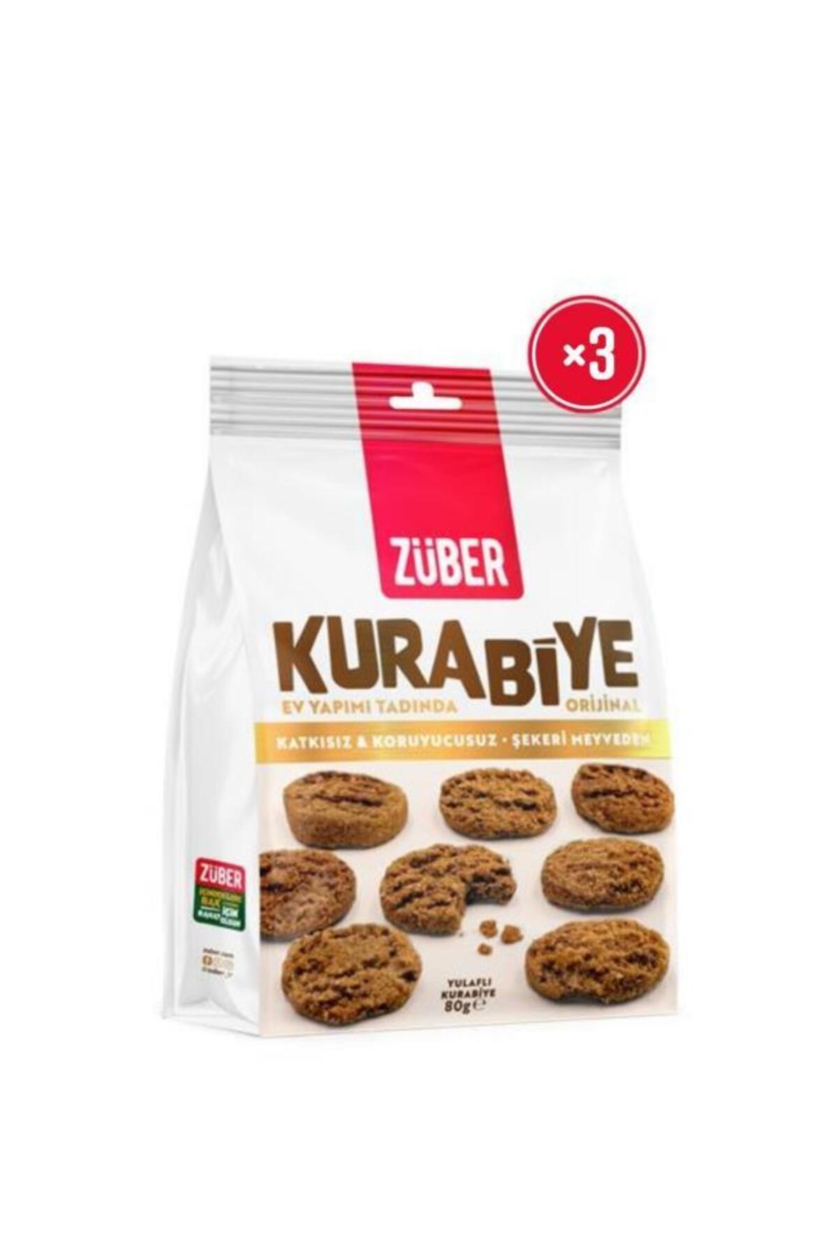 Züber Orijinal Yulaflı Kurabiye 80g x 3 Adet (Ev Yapımı Tadında)