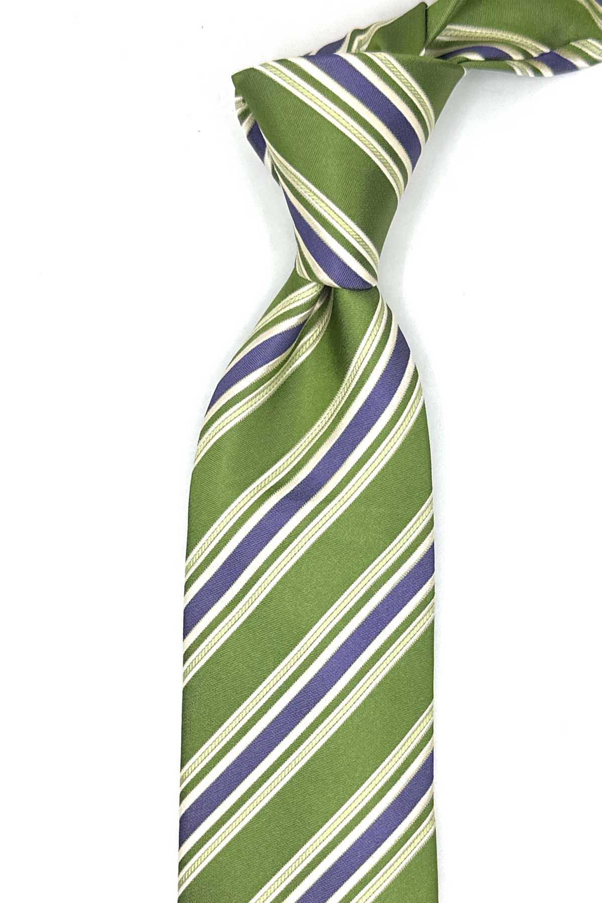  کراوات ابریشمی ایتالیایی سبز مدل کاستیفائو IK2159