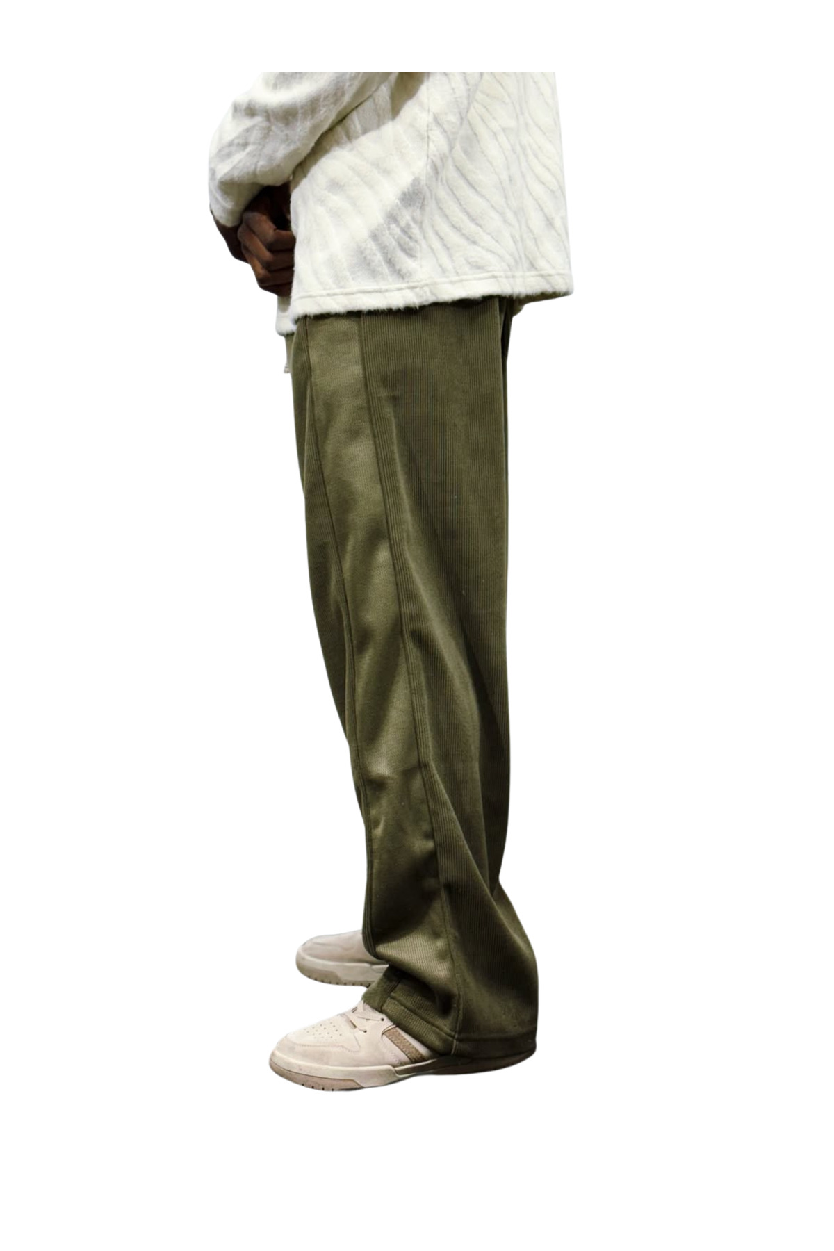 Lemur Şerit Detay Kadife Pantolon