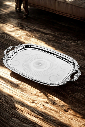 Ahinur Mutfak Çay Kahve Tepsisi Ikramlık Sunumluk Servis Ve Kulplu Çay Tepsis...