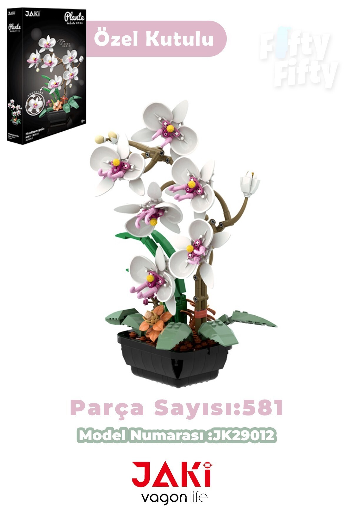 جکی پلانت سری S کبالت همچنین ارکیده سفید، مجموعه ساخت‌وساز اسباب‌بازی ۵۸۱ قطعه‌ای – Ffjk29012