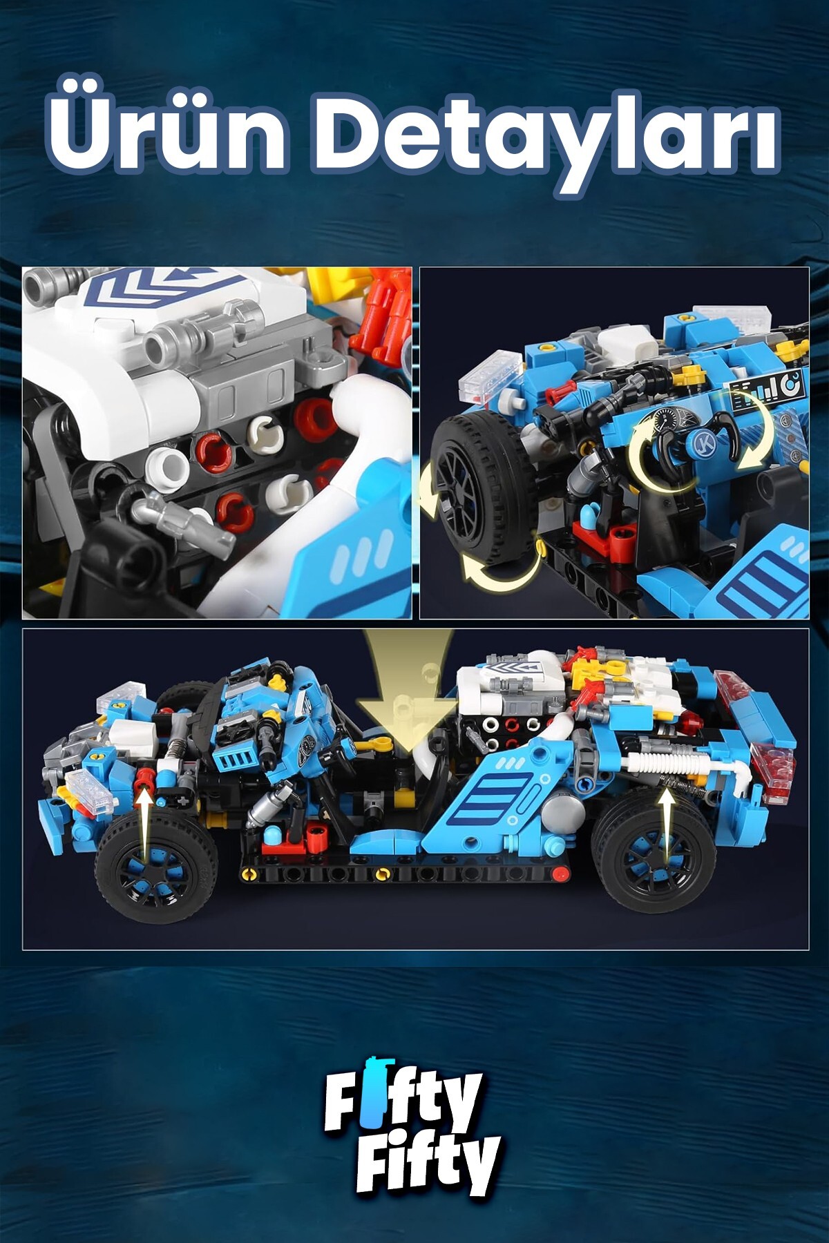 مجموعه ساخت‌وساز اسباب‌بازی قطعات مکانیکی بوگاتی مدل ۷۹۸ – Ffjk8808