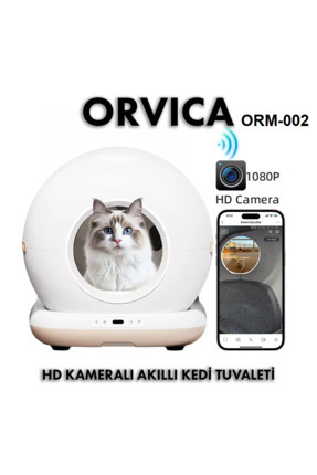 ORVİCA ORM-002 KAmeralı Akıllı Otomatik Temizlenen Kedi Tuvaleti App Kontrol ...