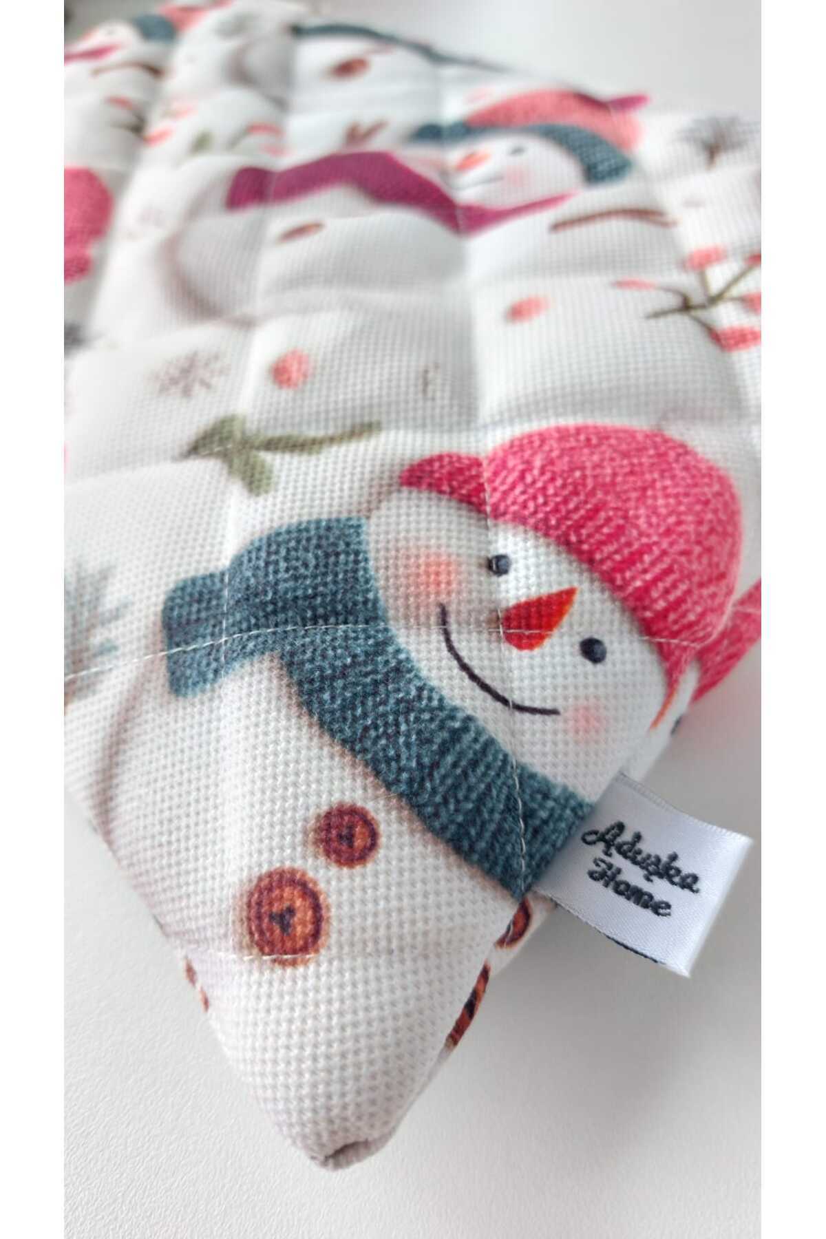 ADUŞKA Home Kapitone Kitap Kılıfı / Tablet Çantası (29cmx22cm) (Kardan adam desenli) görsel 6