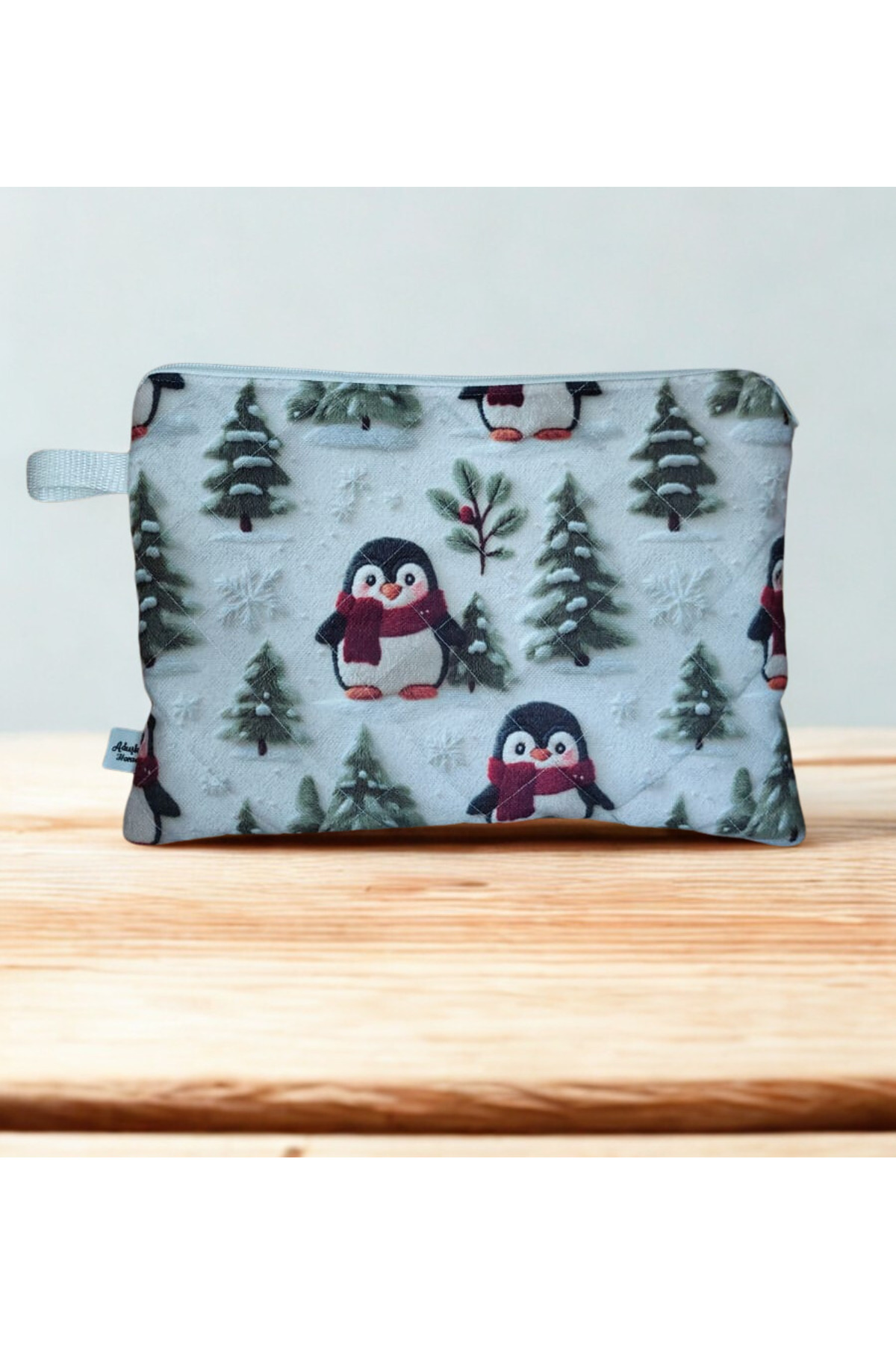 ADUŞKA Home Kapitone Kitap kılıfı/Tablet Çantası (29cmx22cm) (Penguen desenli)