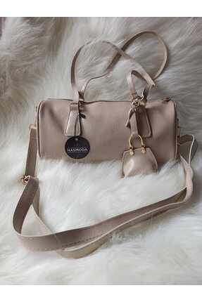 HAS MODA Kadın Baget Şık Tasarım Charm Detaylı El ve Omuz Çantası