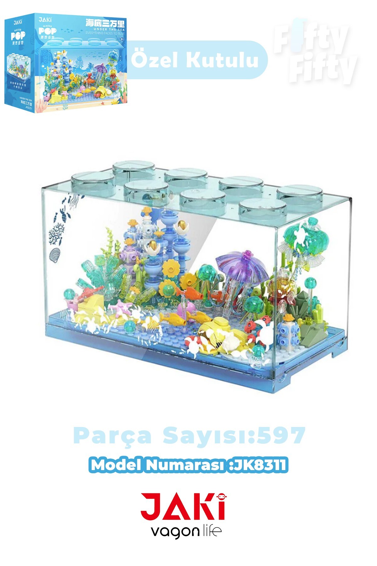 مجموعه ساختنی اکواریوم Jaki Maker Pop سری Pop، ۵۹۷ تکه – Ffjk8311