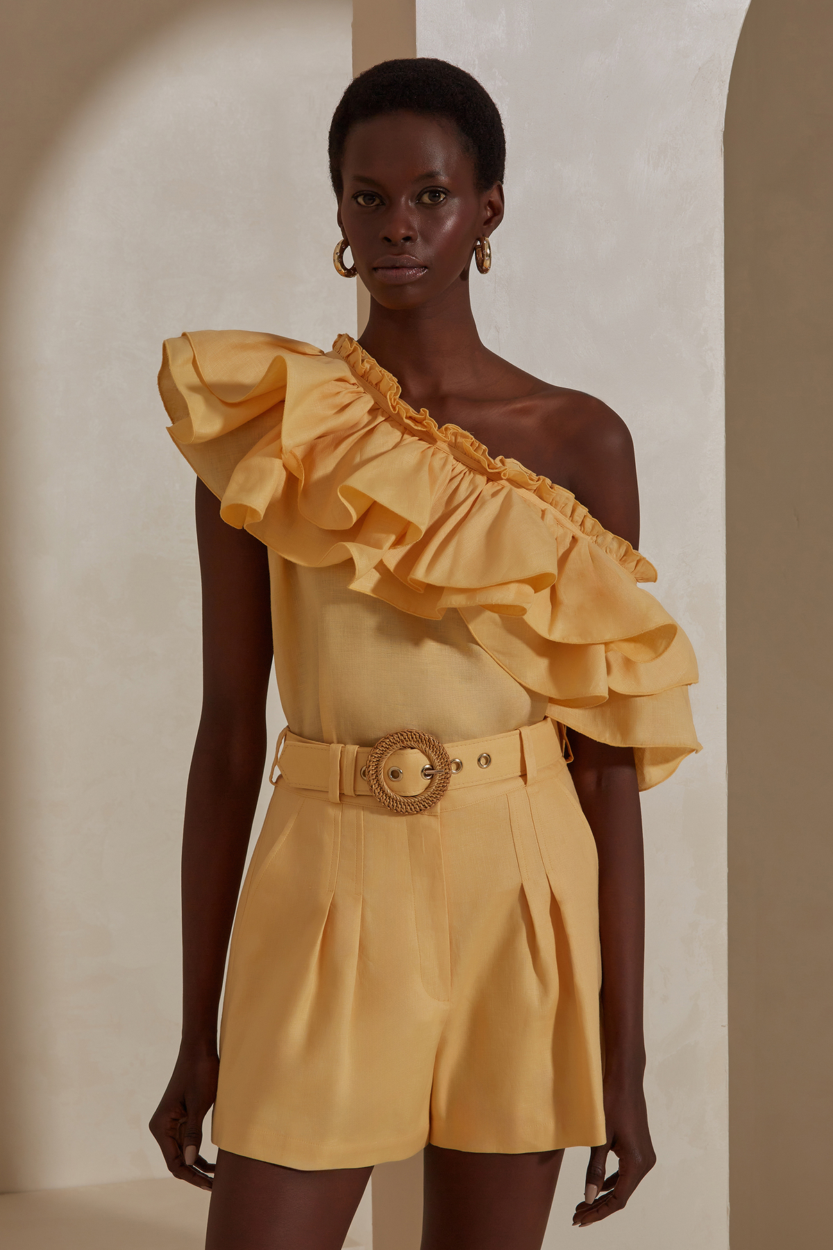 Darla Linen Yellow Blouse