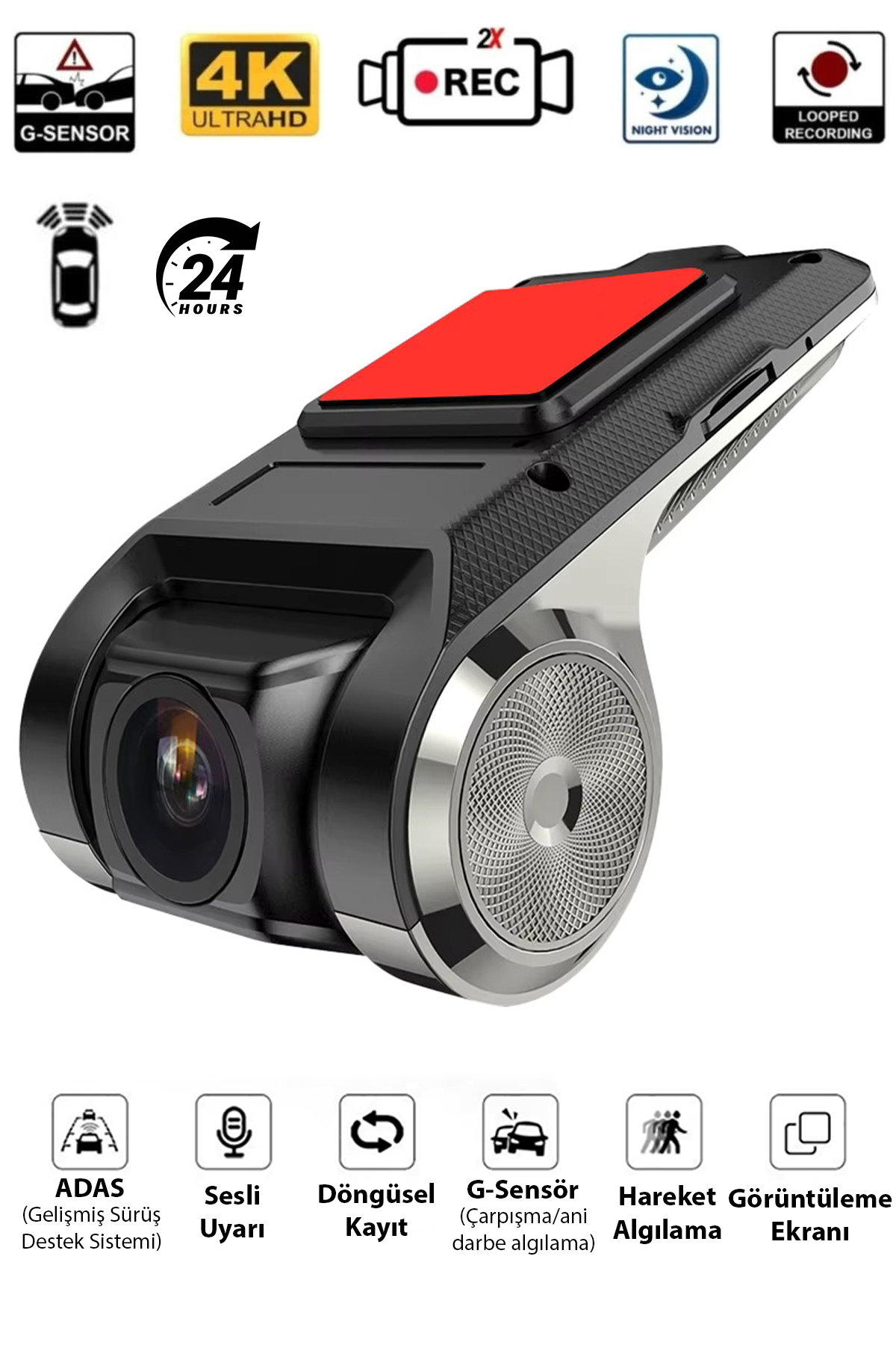 Ally Full HD Mini Araç İçi Kamera | Geniş Açı, Gece Görüşlü, Döngüsel Kayıt, Kompakt Dash Cam