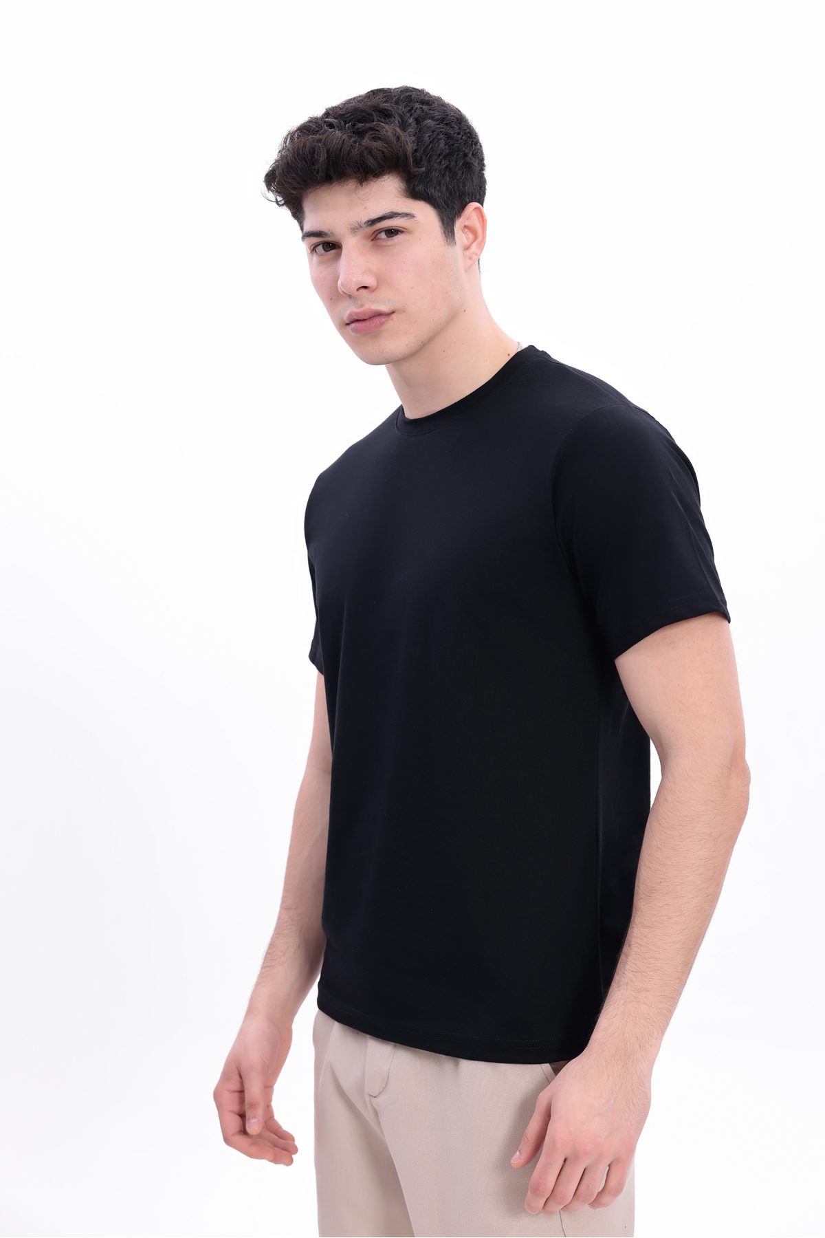 freemen  Erkek 5 Adet Siyah Tişört Paketi, 30/1 Süprem Pamuk, Yumuşak Doku, Bisiklet Yaka - Görsel 5