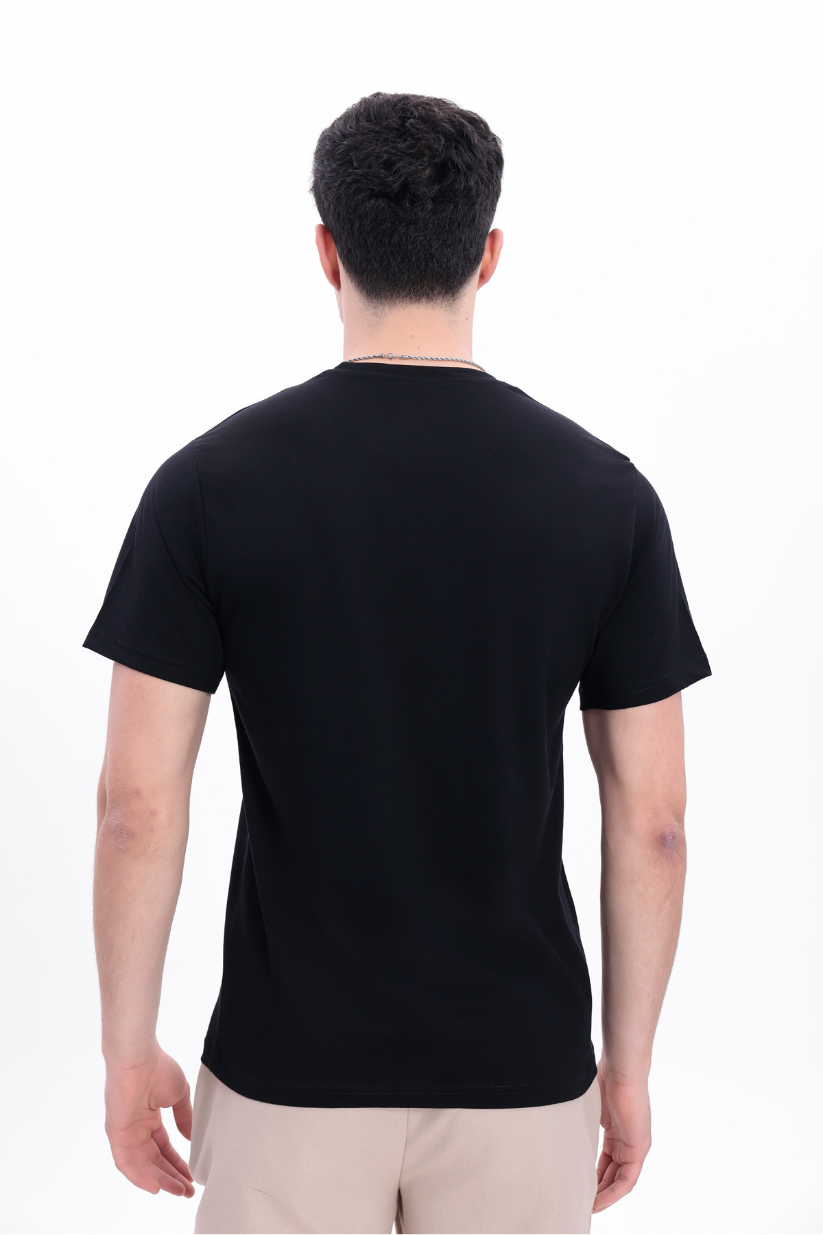 freemen  Erkek 5 Adet Siyah Tişört Paketi, 30/1 Süprem Pamuk, Yumuşak Doku, Bisiklet Yaka - Görsel 7