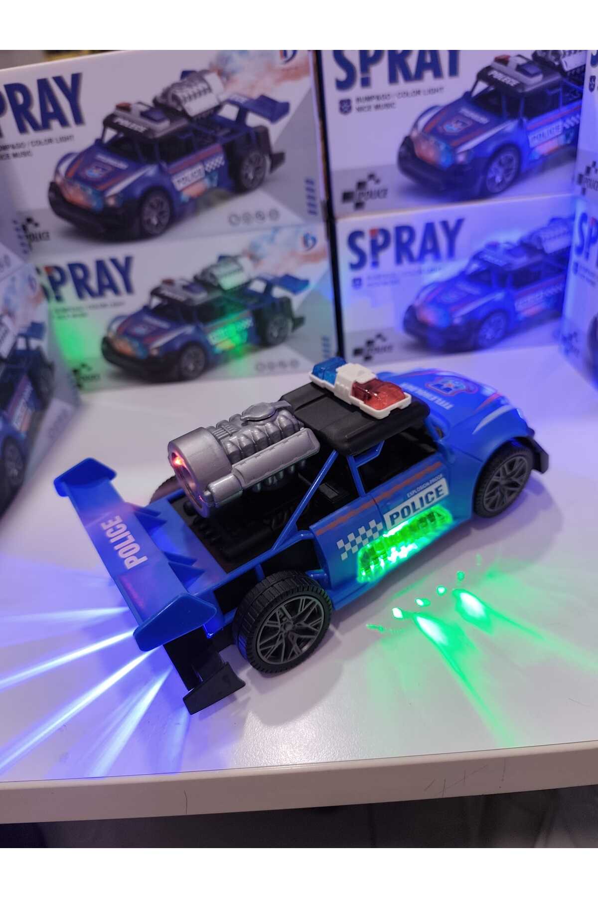 Boratila Toys 20 Cm Işıklı Müzikli BUHARLI Çarp Dön Polis Arabası Mavi fotoğrafı 5 (önizleme)