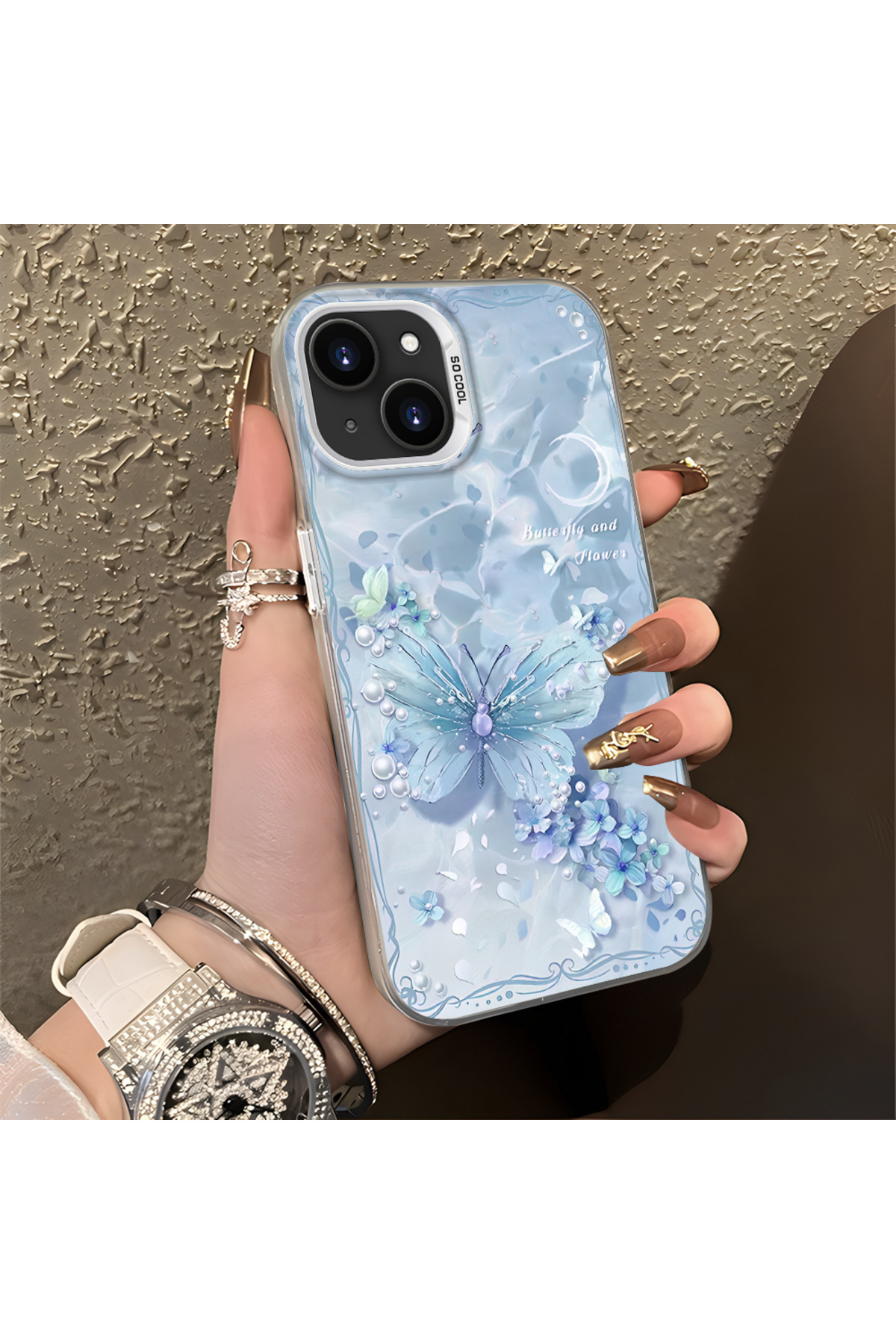 iPhone 15 Plus/14 Plus Compatible Case Hard shell Anti Fall Phone Case Light-shade
