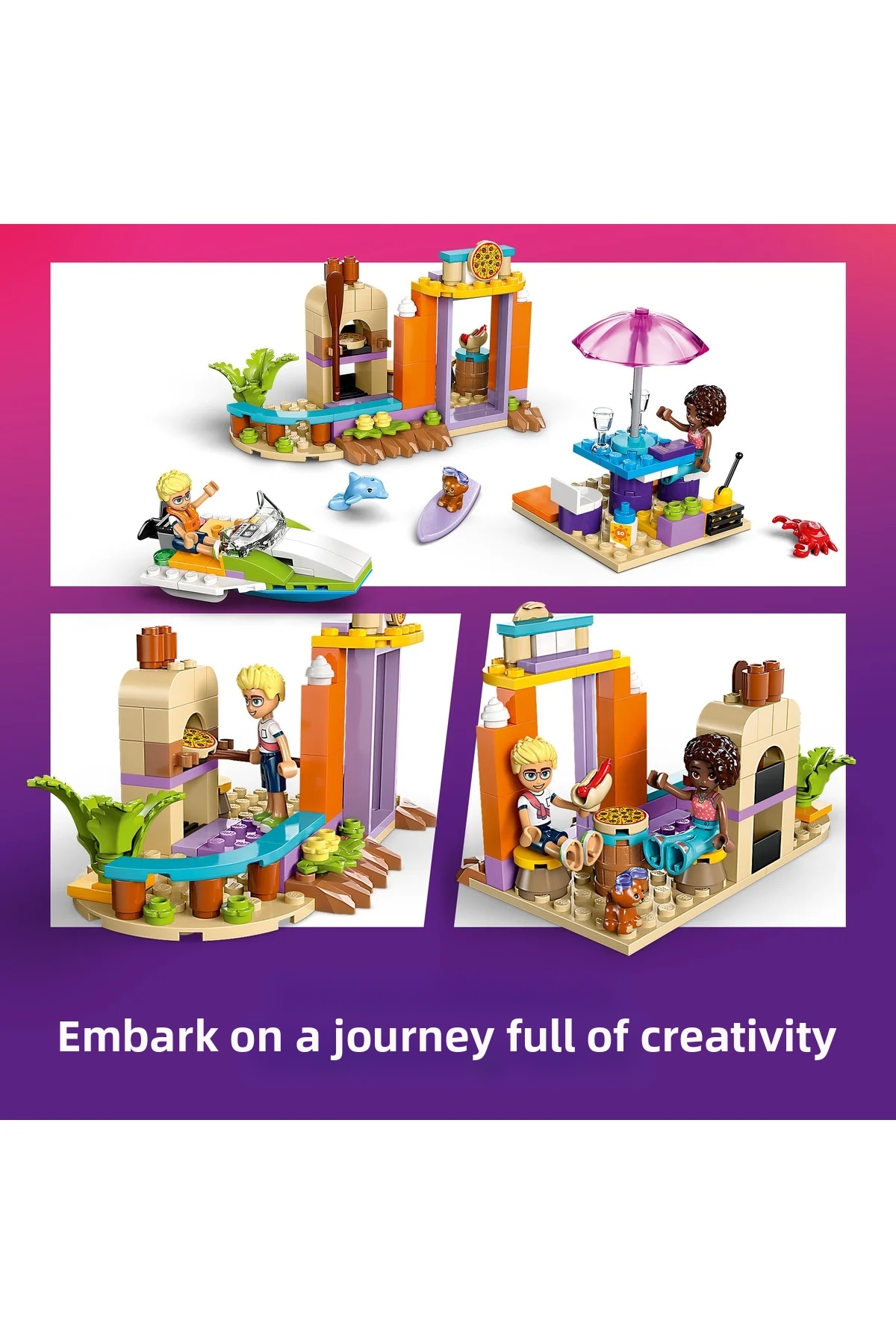 ® فِرِندز ساک دستی خلاقانه ساحلی و مسافرتی ۲ در ۱ مدل ۴۲۶۷۲، مجموعه ساختنی برای کودکان بالای ۵ سال (۱۸۸ قطعه)