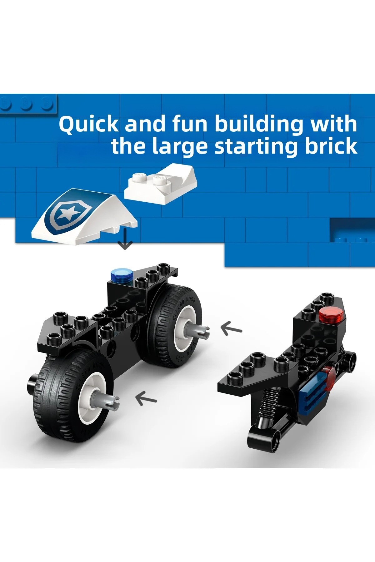 تعقیب با موتور پلیس شهری ® 60455 – مجموعه ساختنی اسباببازی خلاقانه برای کودکان ۴+ (۶۵ قطعه)