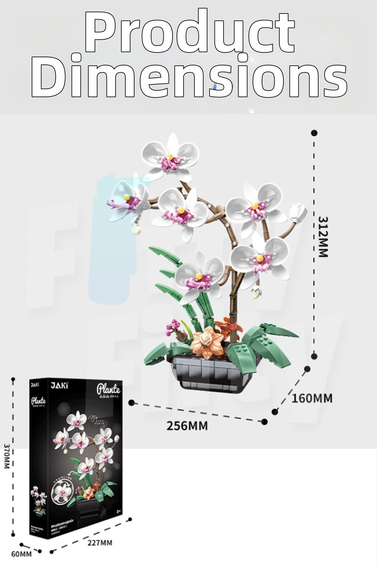 جکی پلانت سری S کبالت همچنین ارکیده سفید، مجموعه ساخت‌وساز اسباب‌بازی ۵۸۱ قطعه‌ای – Ffjk29012