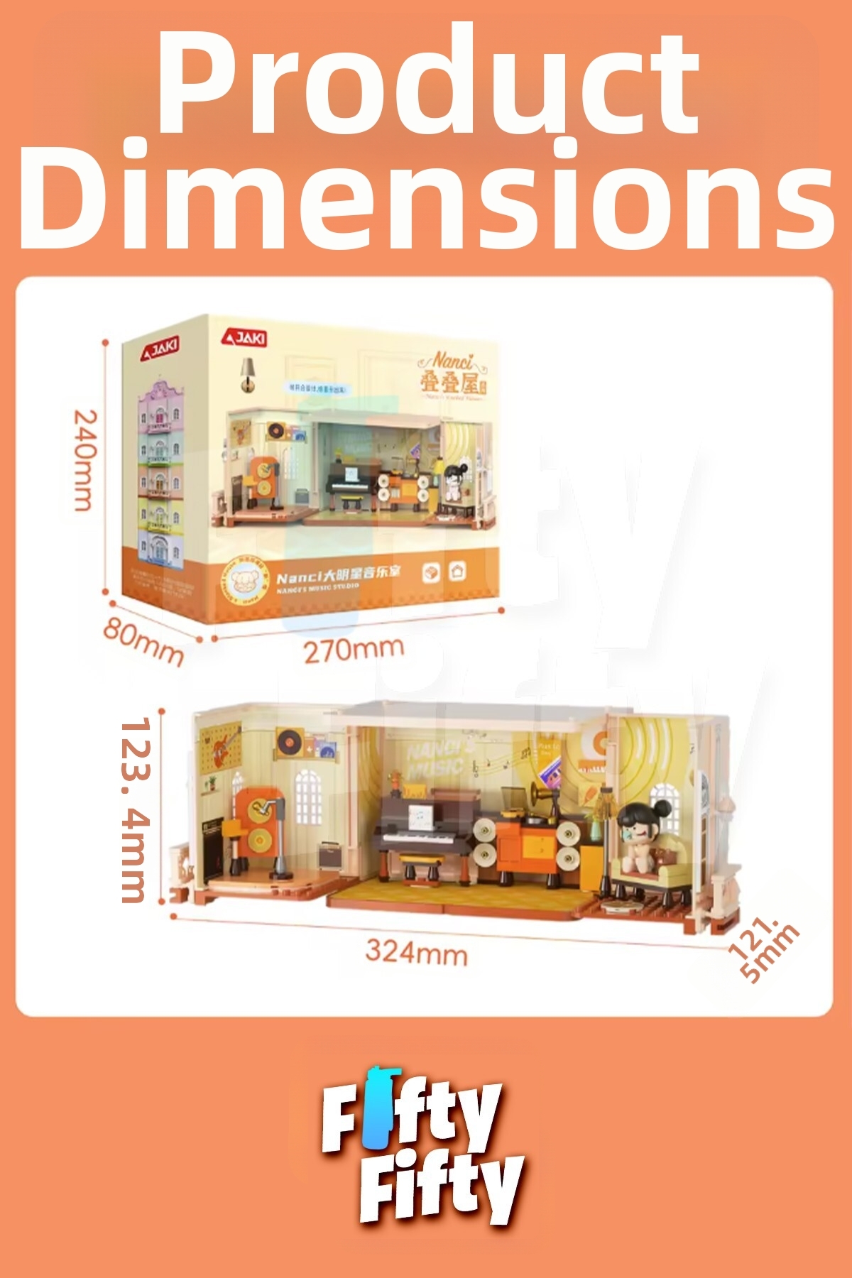 مجموعه جکی نانسی اتاق موسیقی، ست ساختنی اسباب‌بازی ۲۵۶ قطعه‌ای - Ffjkhk133