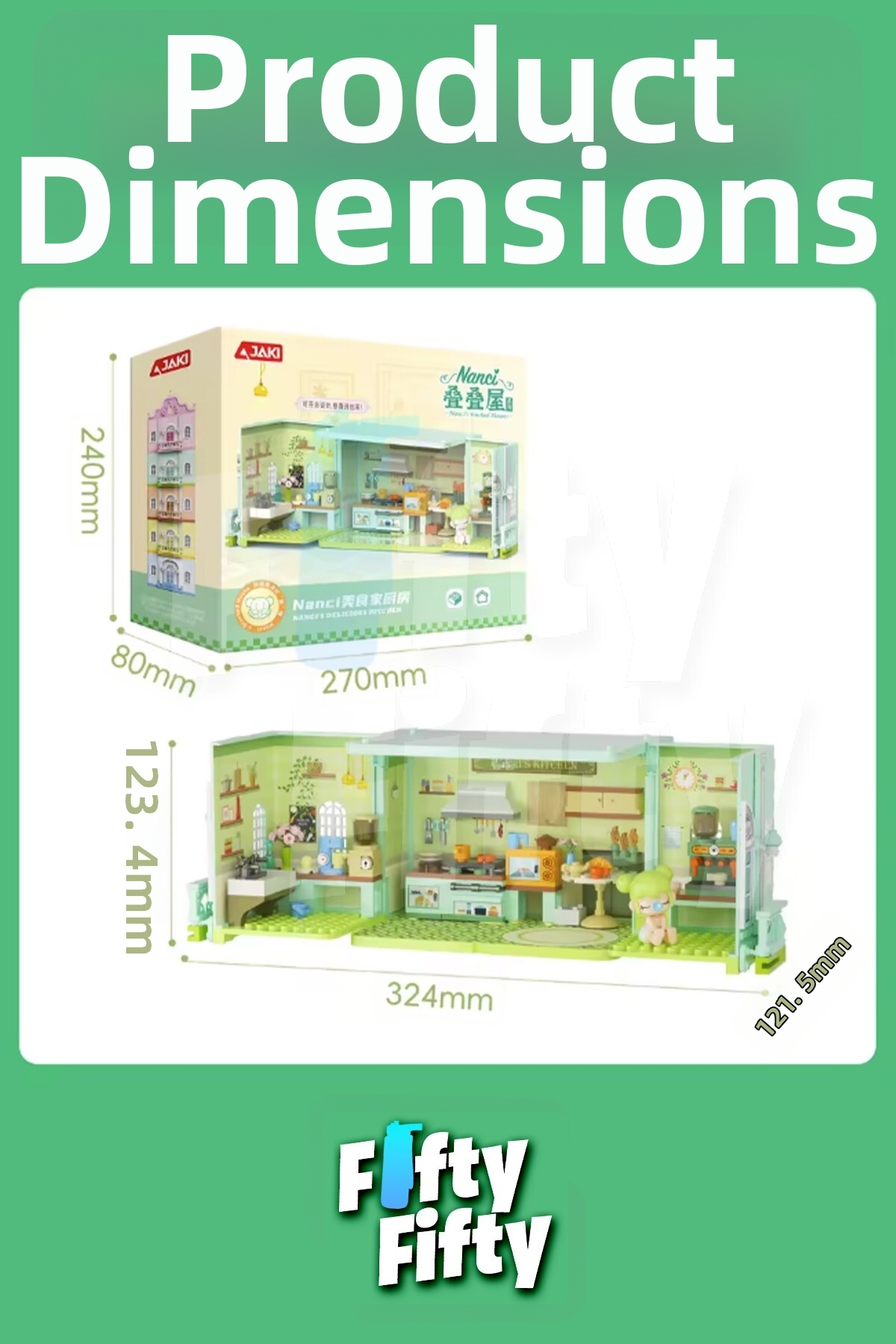 مجموعه آشپزخانه جکی نانسی، ست ساختنی اسباببازی ۲۶۳ تکه – Ffjkhk135