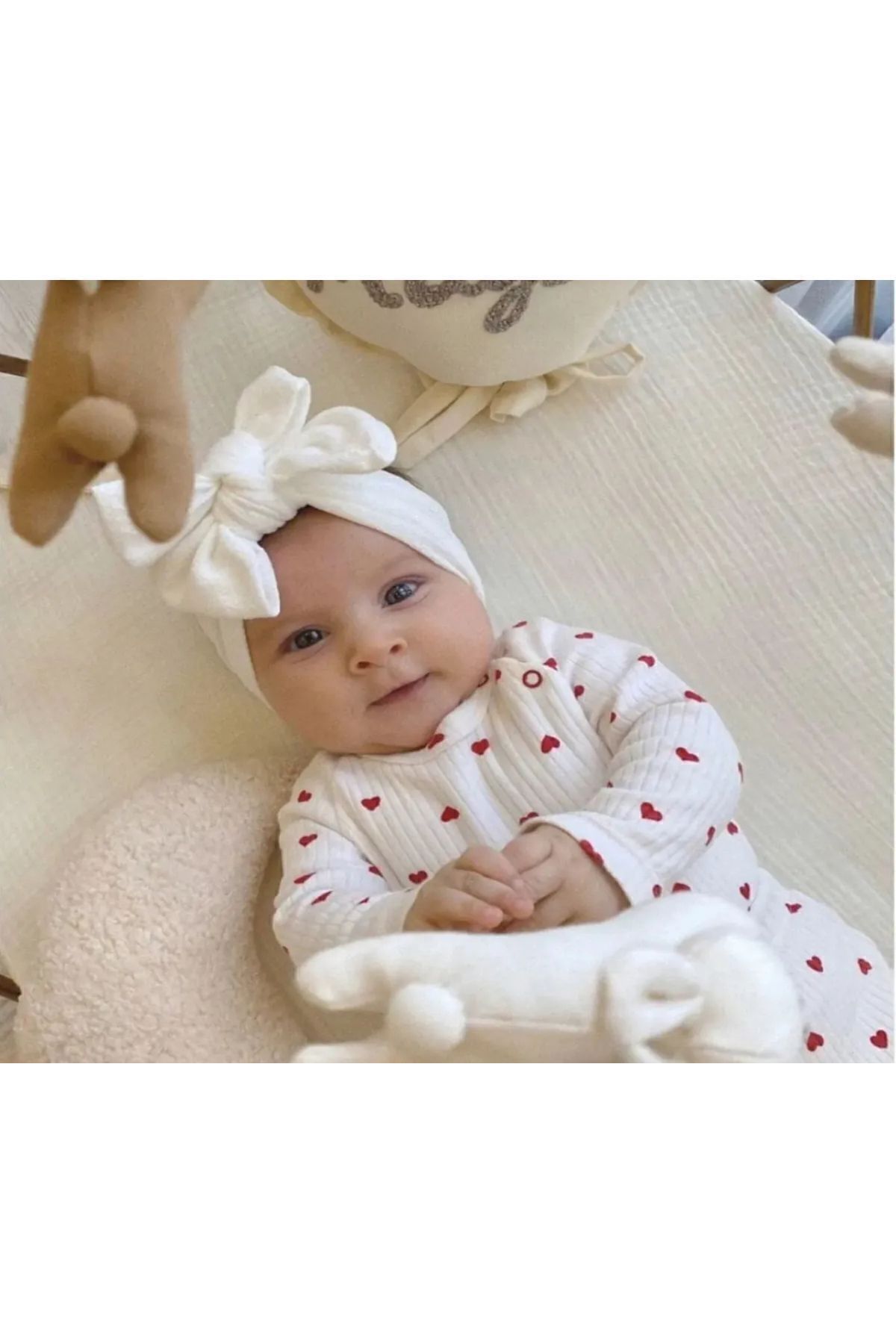 nevrankids Heart Pattern 3’lü Yenidoğan Kız Bebek Hastane Çıkışı Seti fotoğrafı 3 (önizleme)