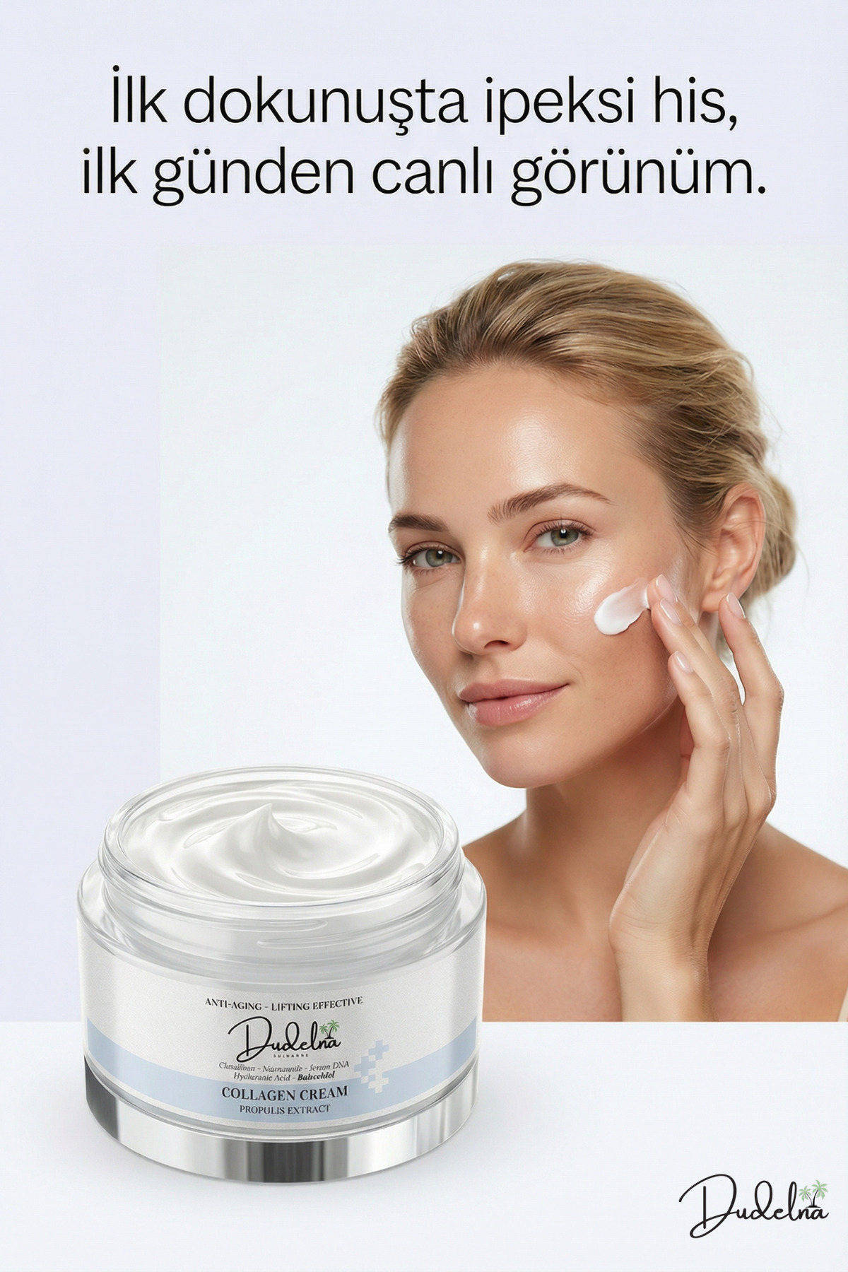 Yaşlanma ve Kırışıklık Karşıtı Yüz Kremi | Kolajen-Niacinamide-Propolis-Bakuchiol-Somon DNA — dudelna002 — تصویر 7 از 9