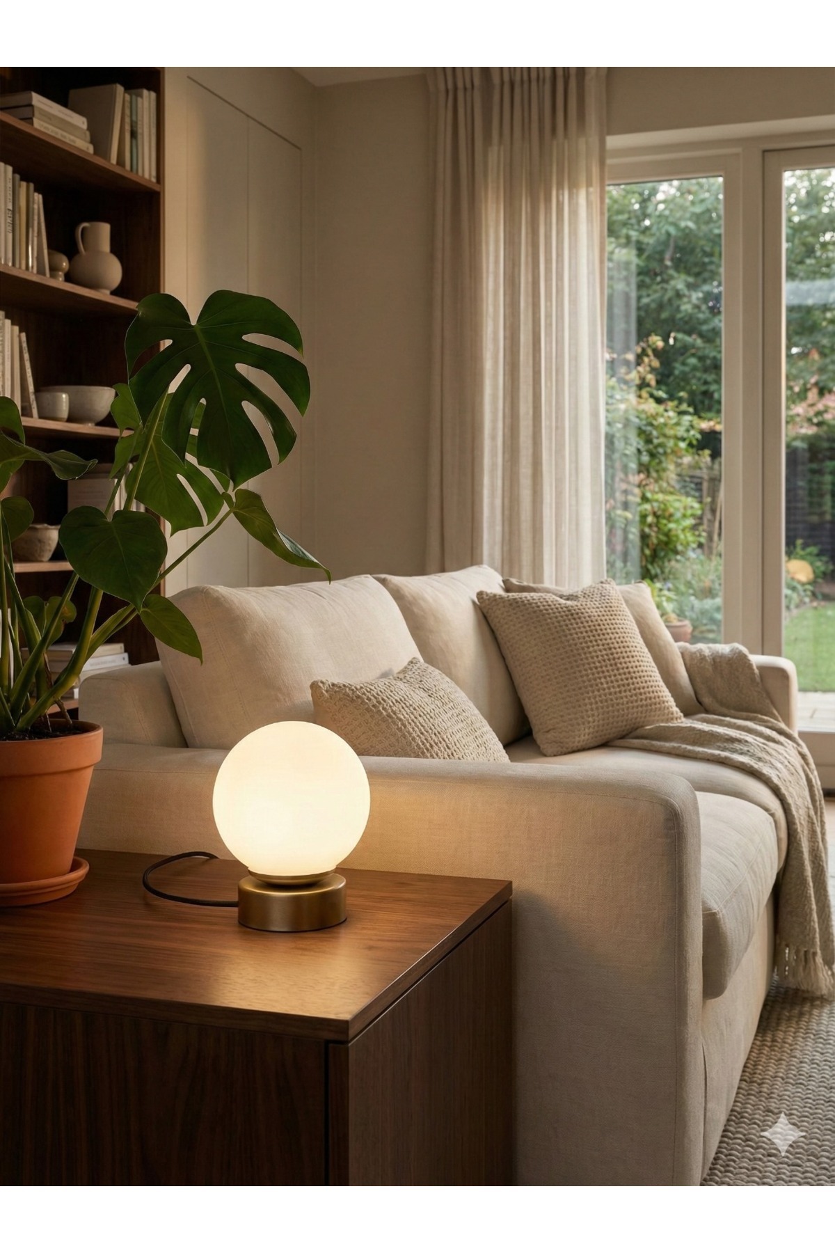 Microcosmos Mood Lampお買い上げ明細付き avizade MONO Eskitme Metal Beyaz Cam Küre Masa Lambası Elektrikli