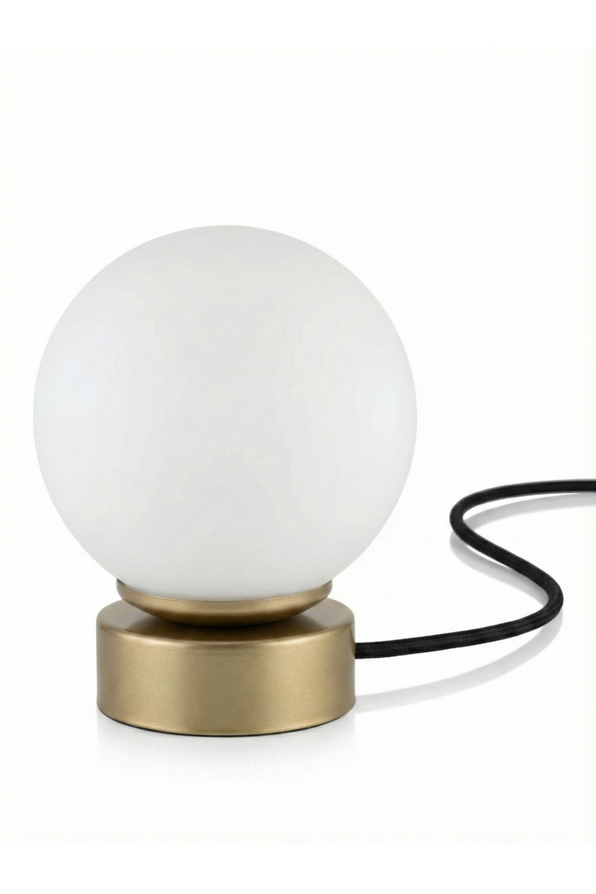 avizade MONO Eskitme Metal Beyaz Cam Küre Masa Lambası Elektrikli