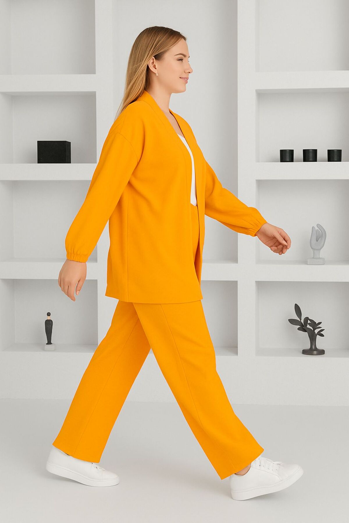 MAY MARA  BÜYÜK BEDEN CEKETLİ PANTOLONLU KREP TAKIM - Görsel 8