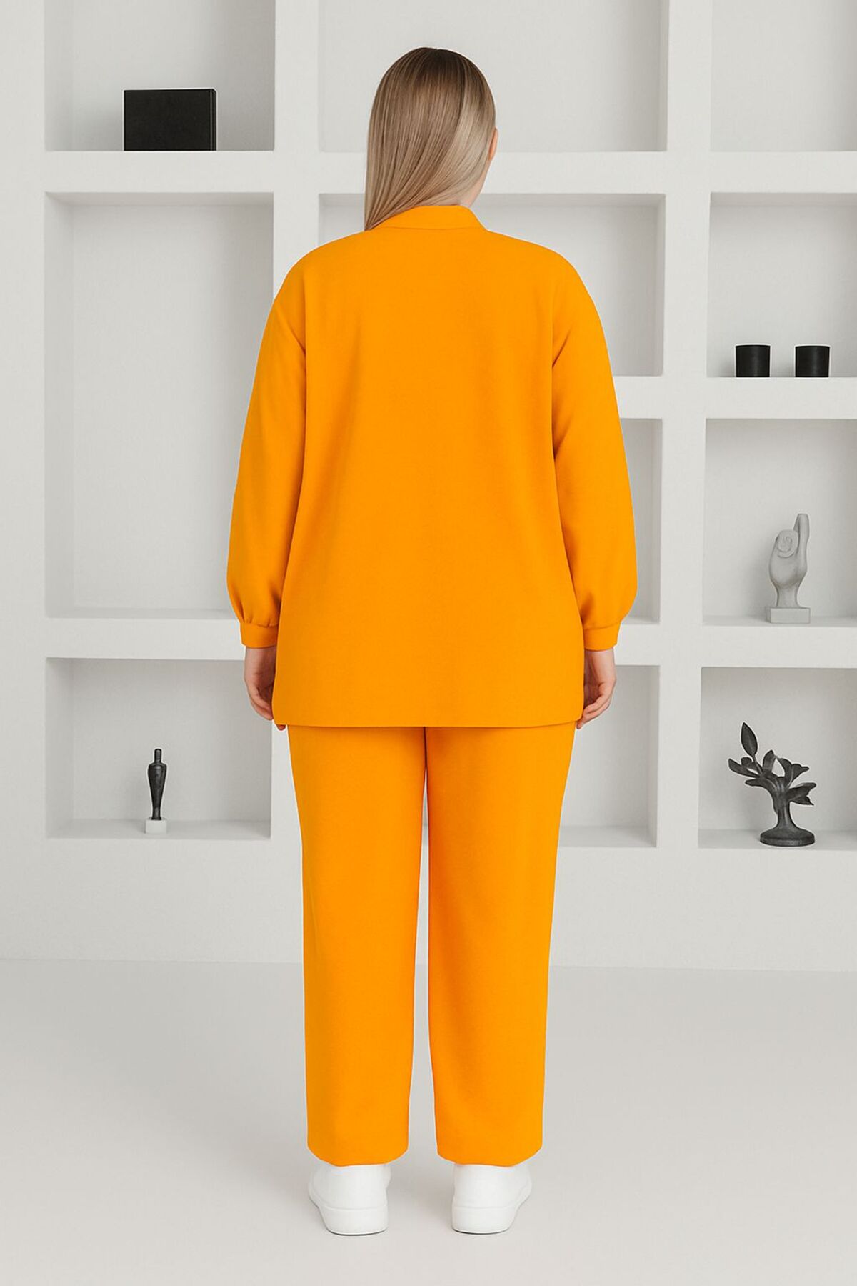 MAY MARA  BÜYÜK BEDEN CEKETLİ PANTOLONLU KREP TAKIM - Görsel 6