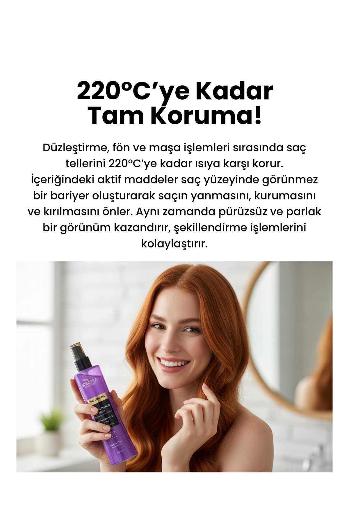 Isı Koruyucu Buğday Proteinili (220 Dereceye Kadar Etkili)Saç Spreyi - 200 ML — 1015 — تصویر 4 از 5