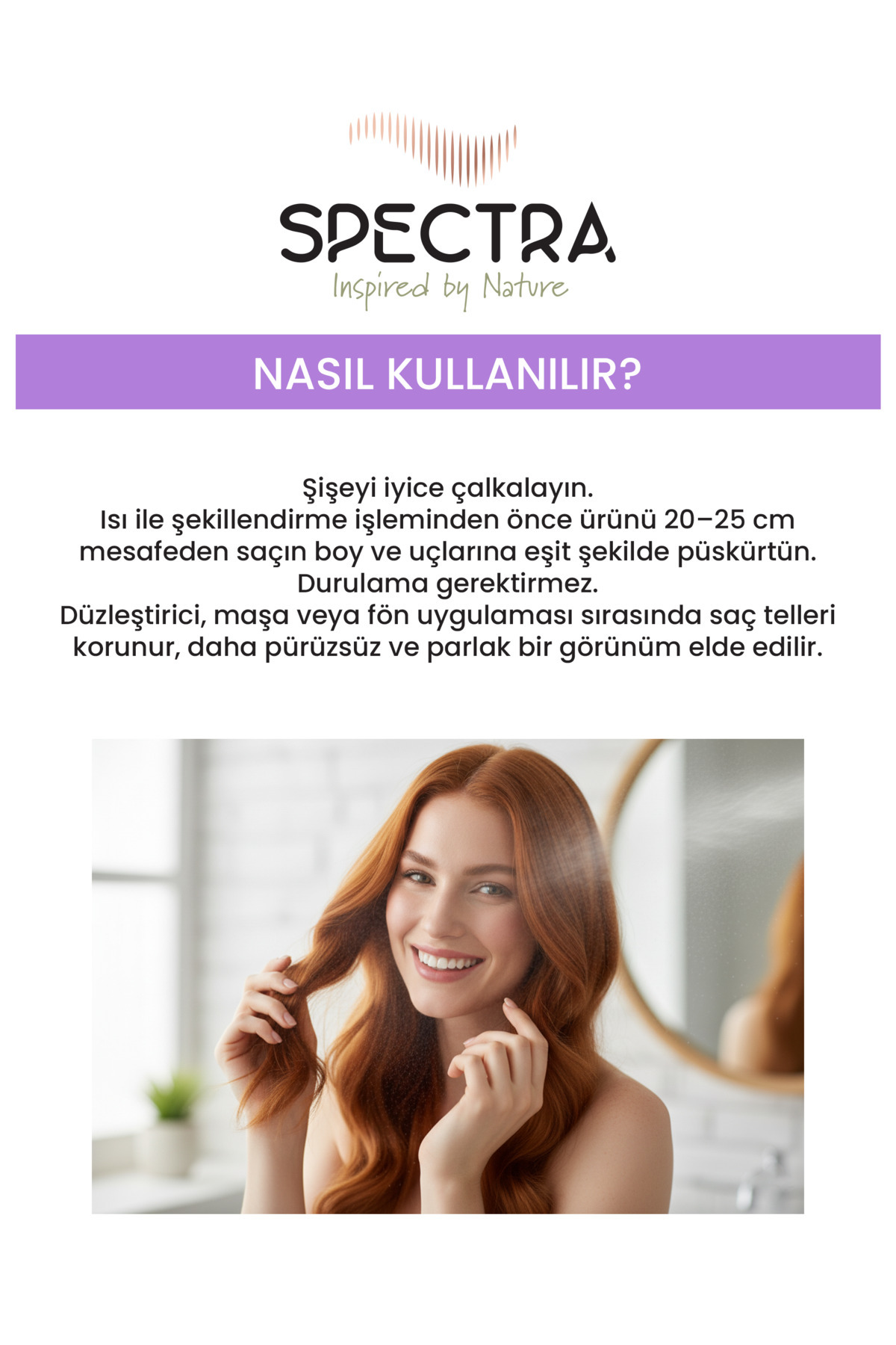 Isı Koruyucu Buğday Proteinili (220 Dereceye Kadar Etkili)Saç Spreyi - 200 ML — 1015 — تصویر 5 از 5
