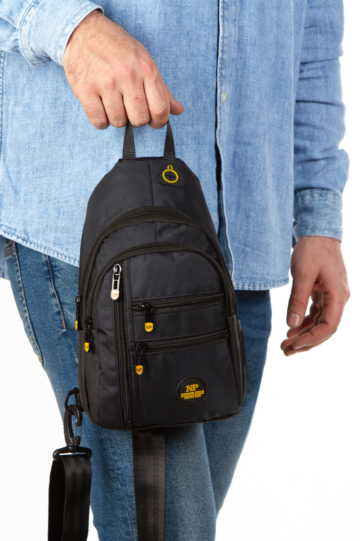 Newish Polo Unisex Su Geçirmez Kulaklık Usb Çıkışlı Çapraz Askılı Çanta Bel Omuz Ve Göğüs Çanta Günlük Bodybag görsel 8
