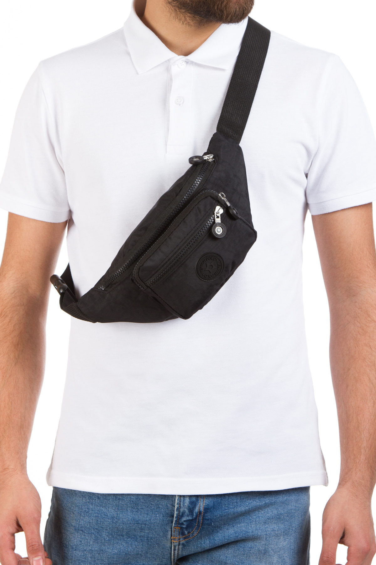 Newish Polo  Yuppy Club Krinkıl Çapraz Askılı Bel Omuz Ve Spor Çanta (Siyah ve Haki) - Görsel 5