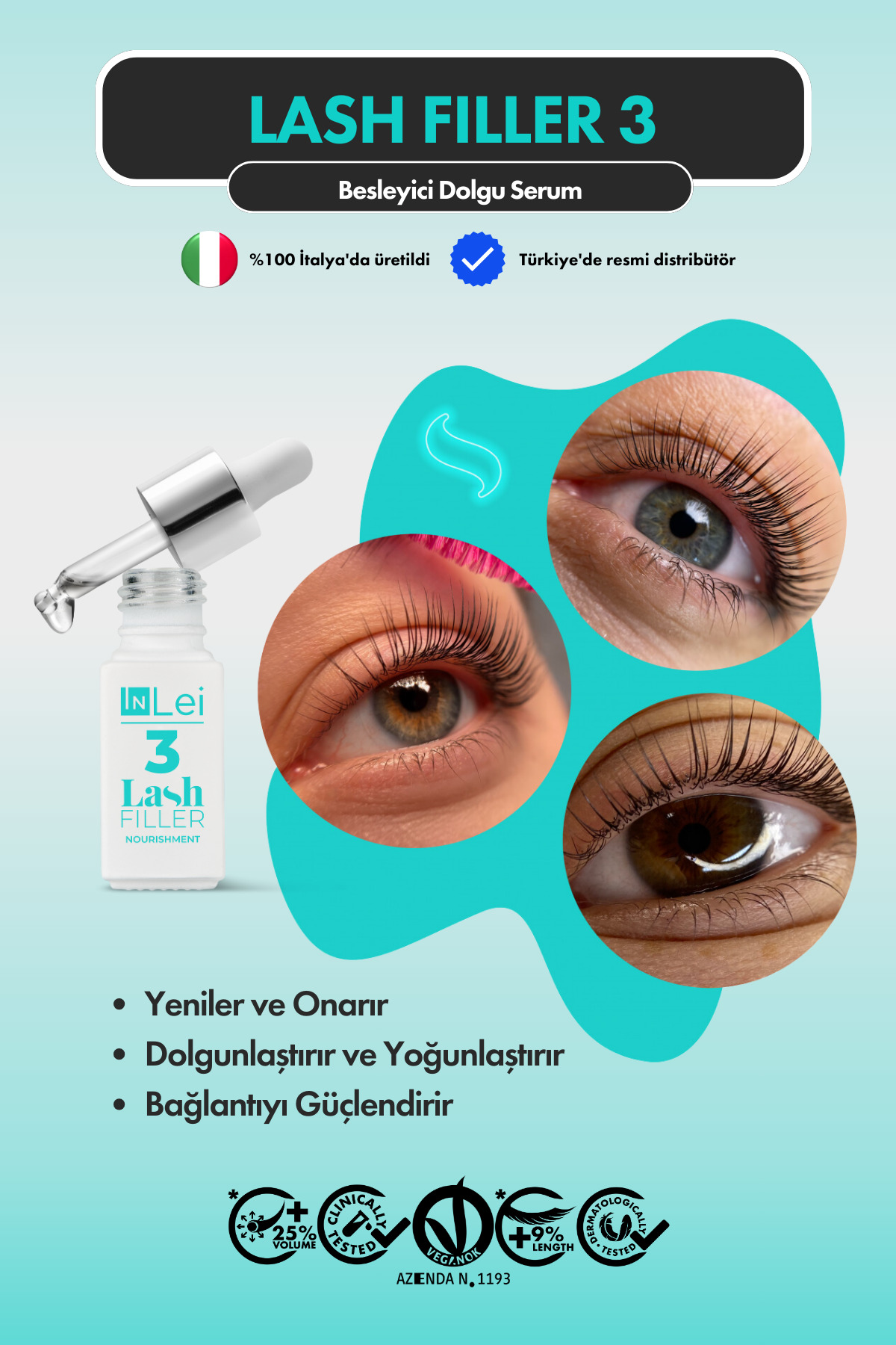 Lash Filler Kirpik Lifting Bitkisel Keratin Bazlı Kirpik Besleyici Ve Dolgunlaştırıcı Serum No3 — lashfiller-filler3-4ml — تصویر 6 از 7