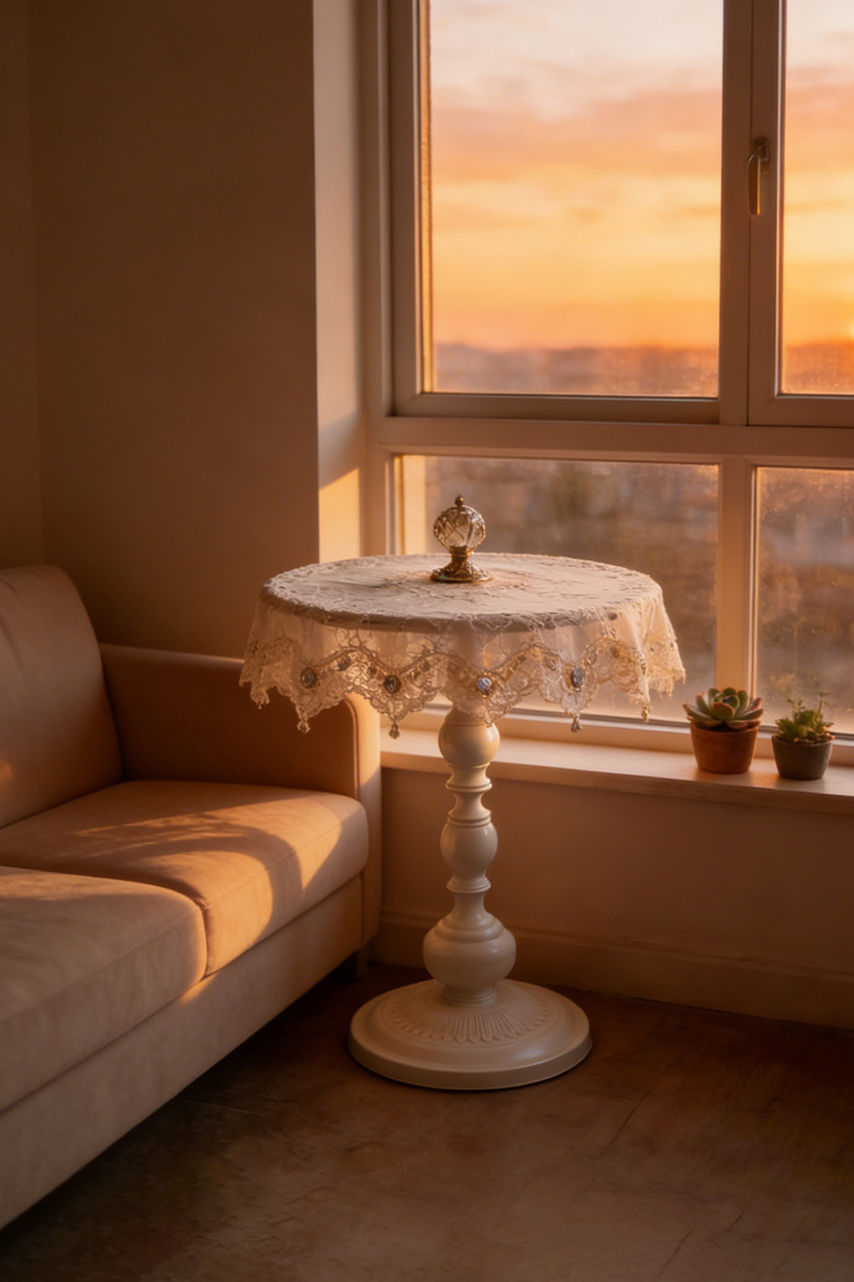 طاولة قهوة وطاولة سرير معدنية، سطح دائري، مقاومة ل...