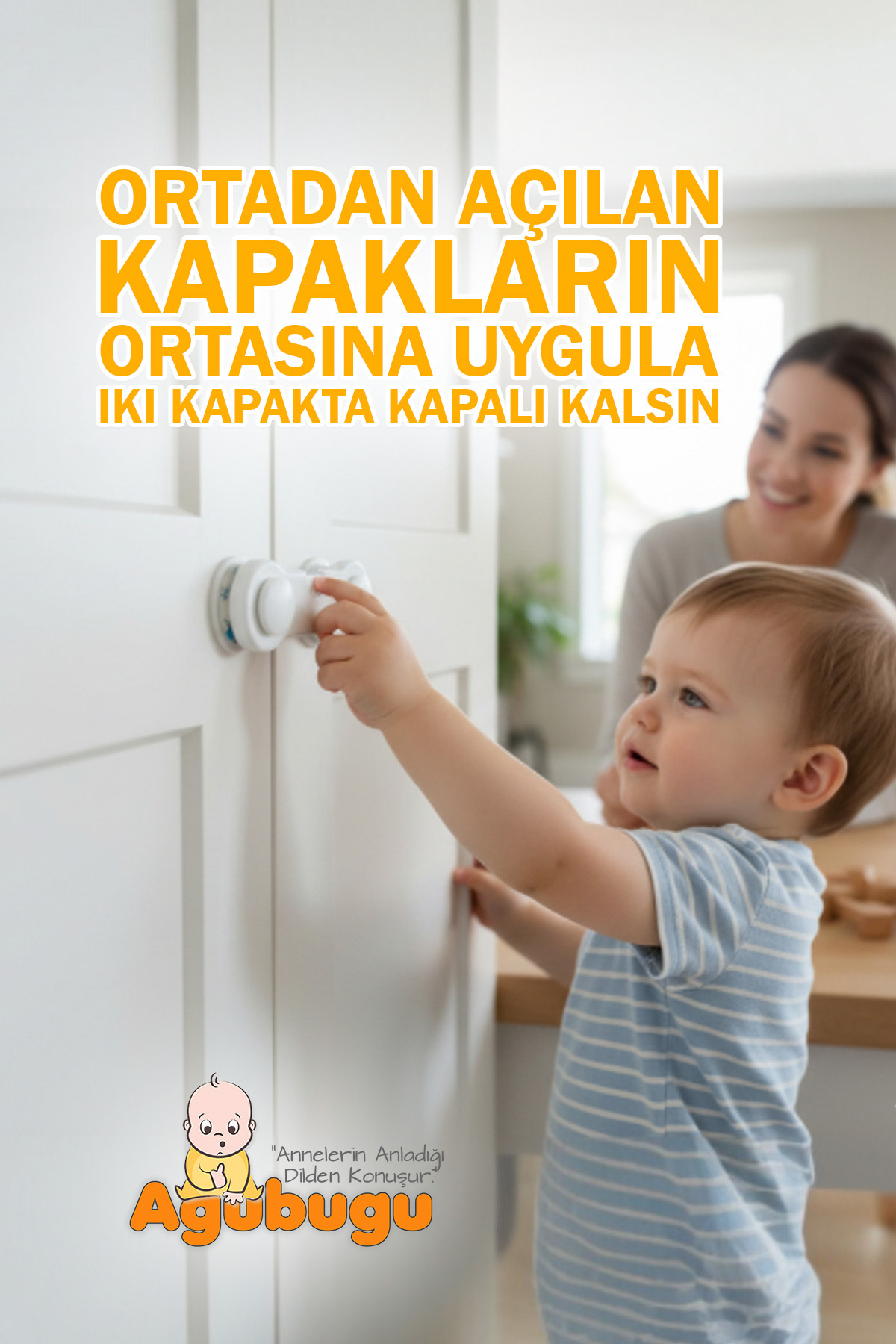 AGUBUGU BABY - Beyaz Dolap Kilidi - 4 Adet fotoğrafı 2 (önizleme)