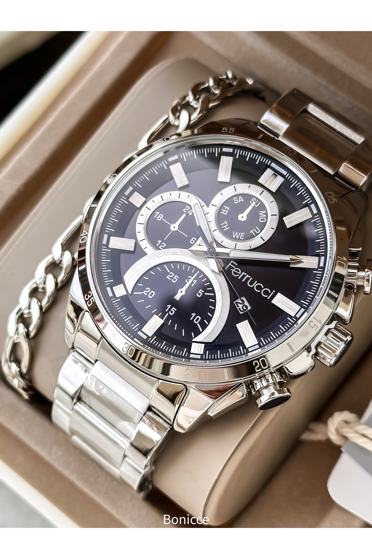 Custom Design Functions Active Men Wrist Watch+bracelet