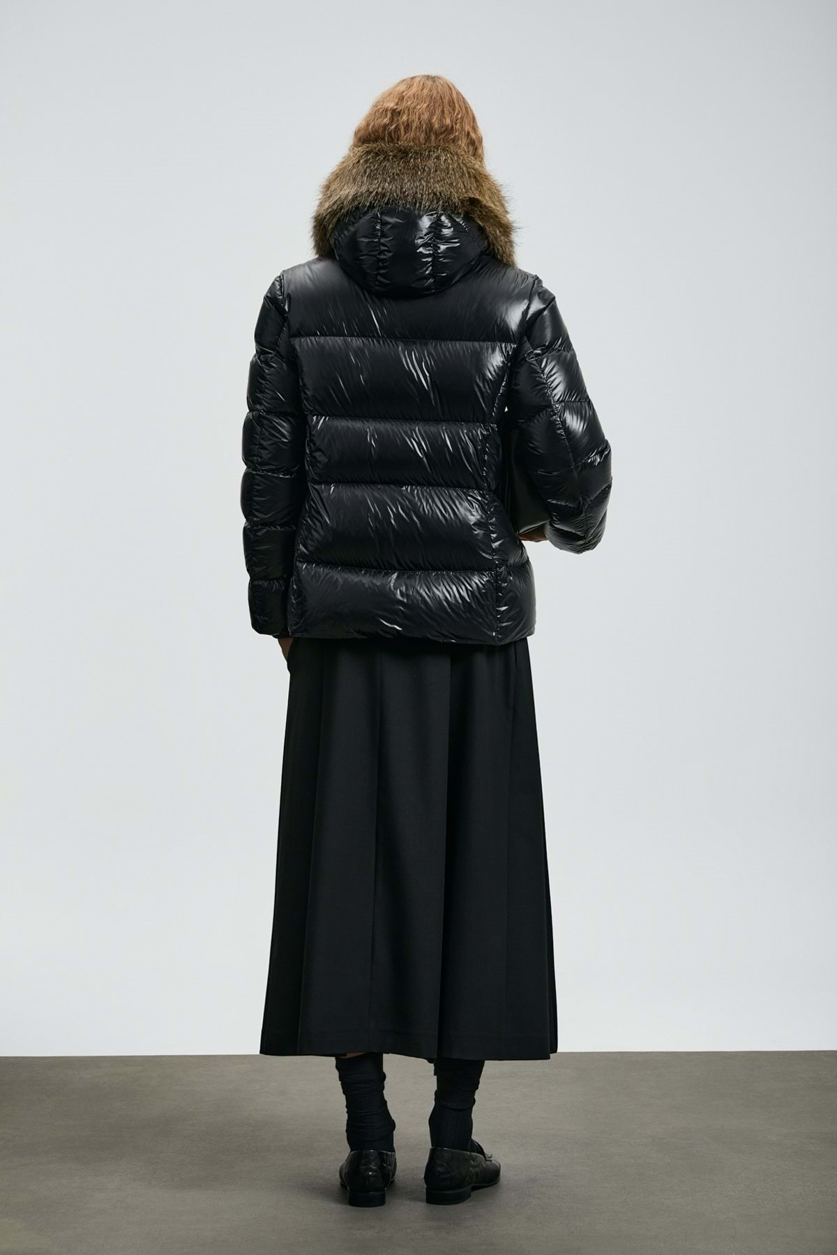 Lufian  122120042 Klemantın Kaz Tüyü Kadın Mont SİYAH - Görsel 8