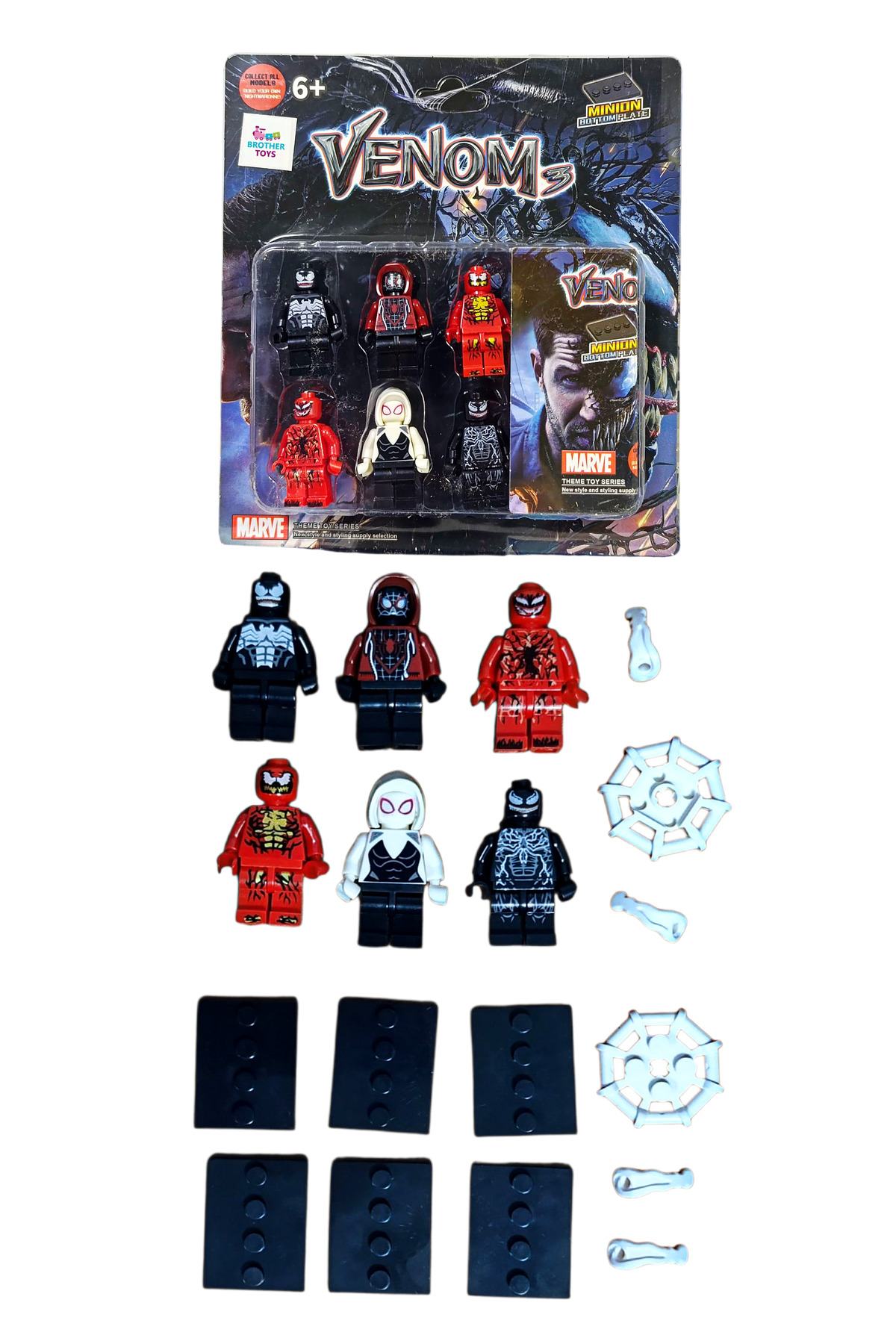 Brother Toys 18 Parça Mini Venom Figür Seti Örümcek Adam Venom
