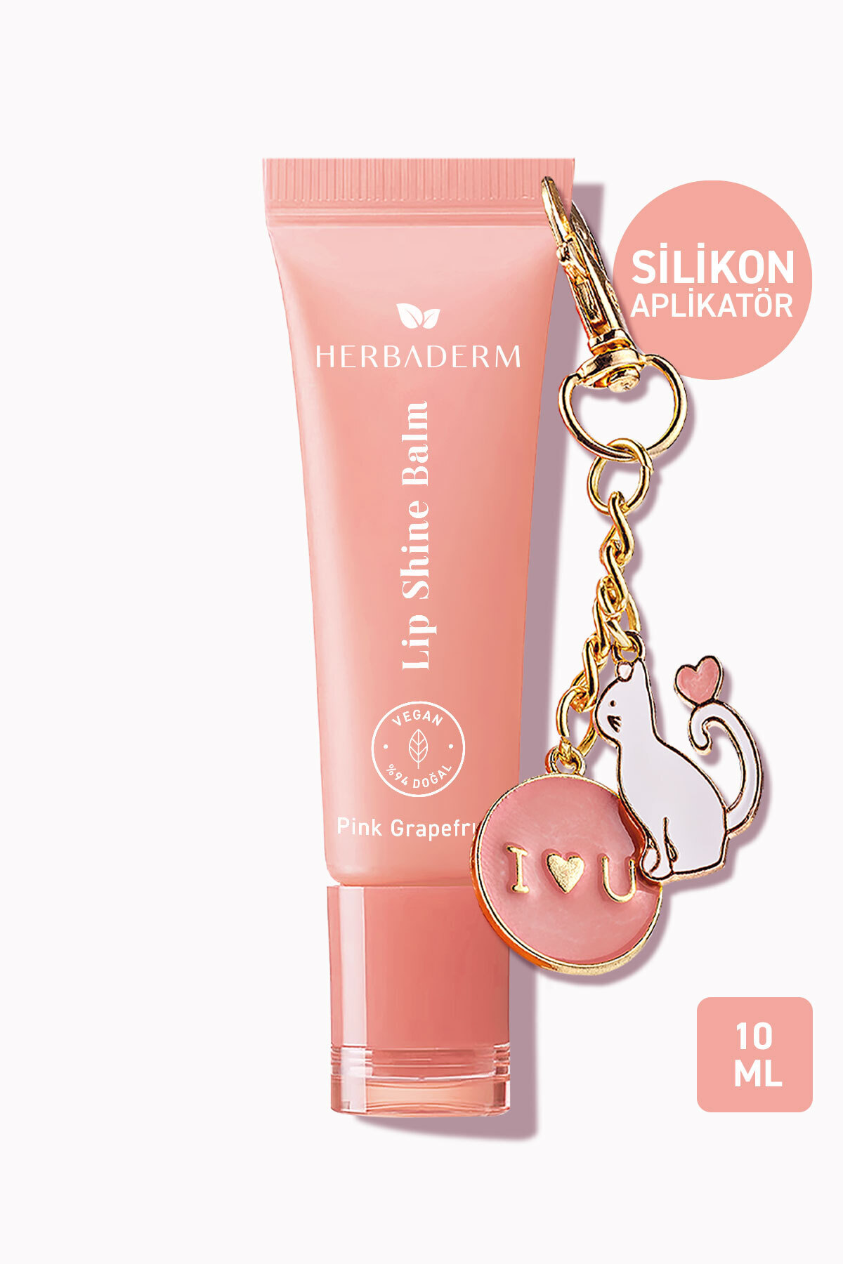 Herbaderm Parlatıcı, Dolgunlaştırıcı, Onarıcı Renkli Dudak Balmı, Pembe Greyfurt Aromalı 10 ml