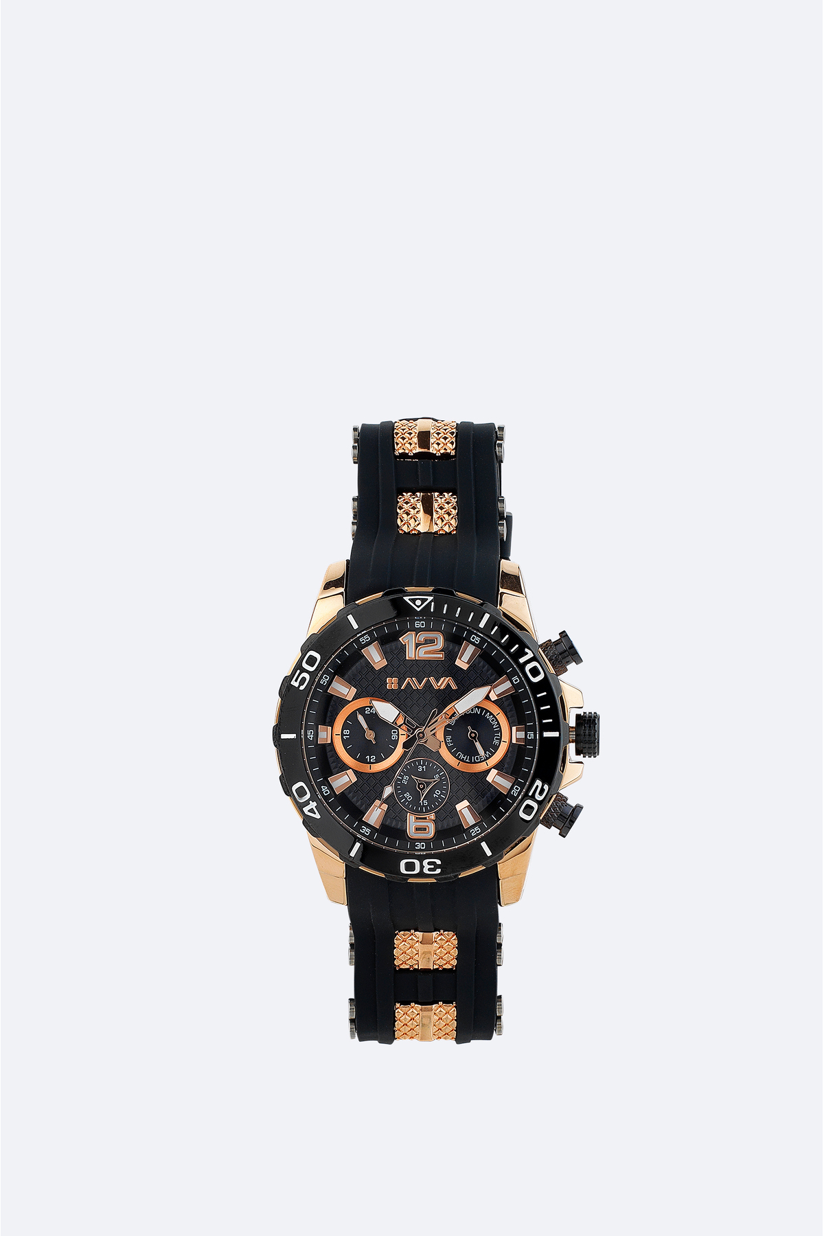 ساعت مچی بند سیلیکونی مردانه مشکی، بسته‌بندی هدیه B009033