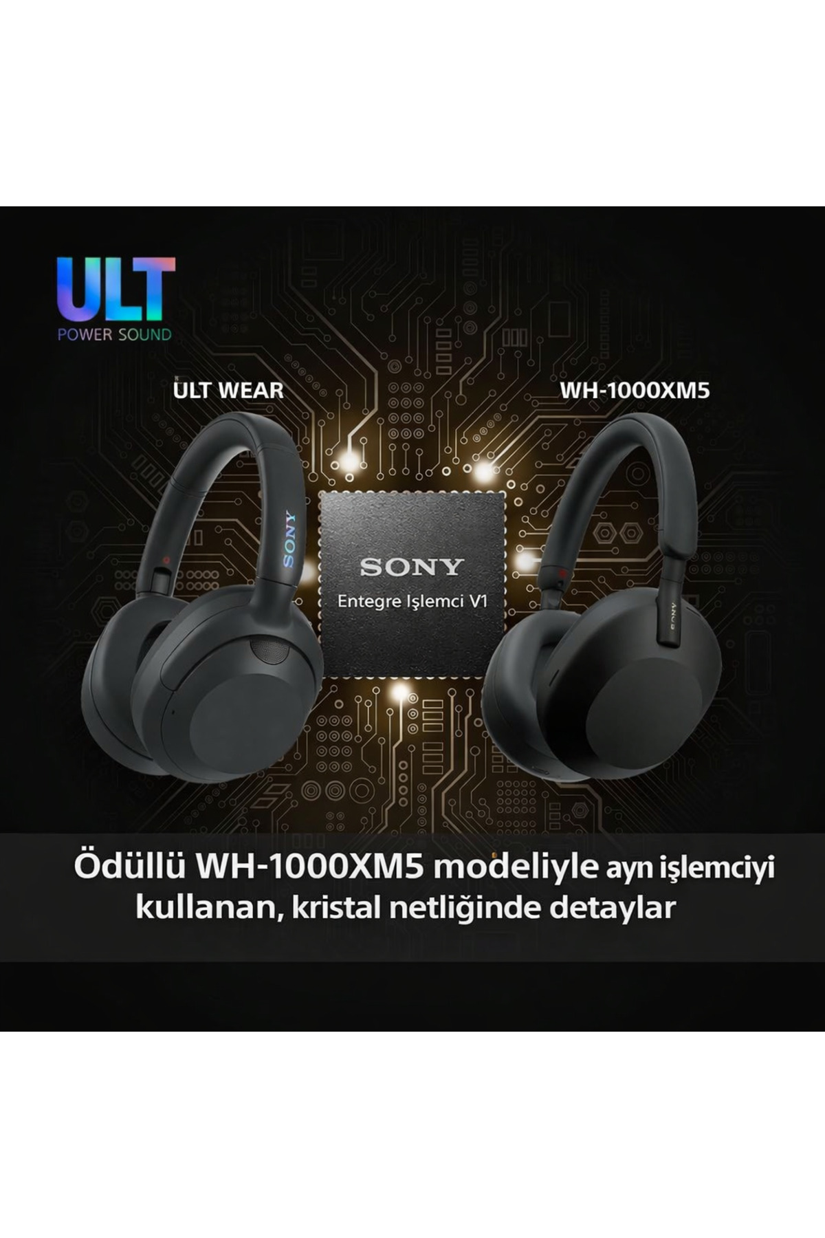 Sony ULT WEAR Kablosuz Gürültü Önleyici Kulaklık Üstün Derin Bas