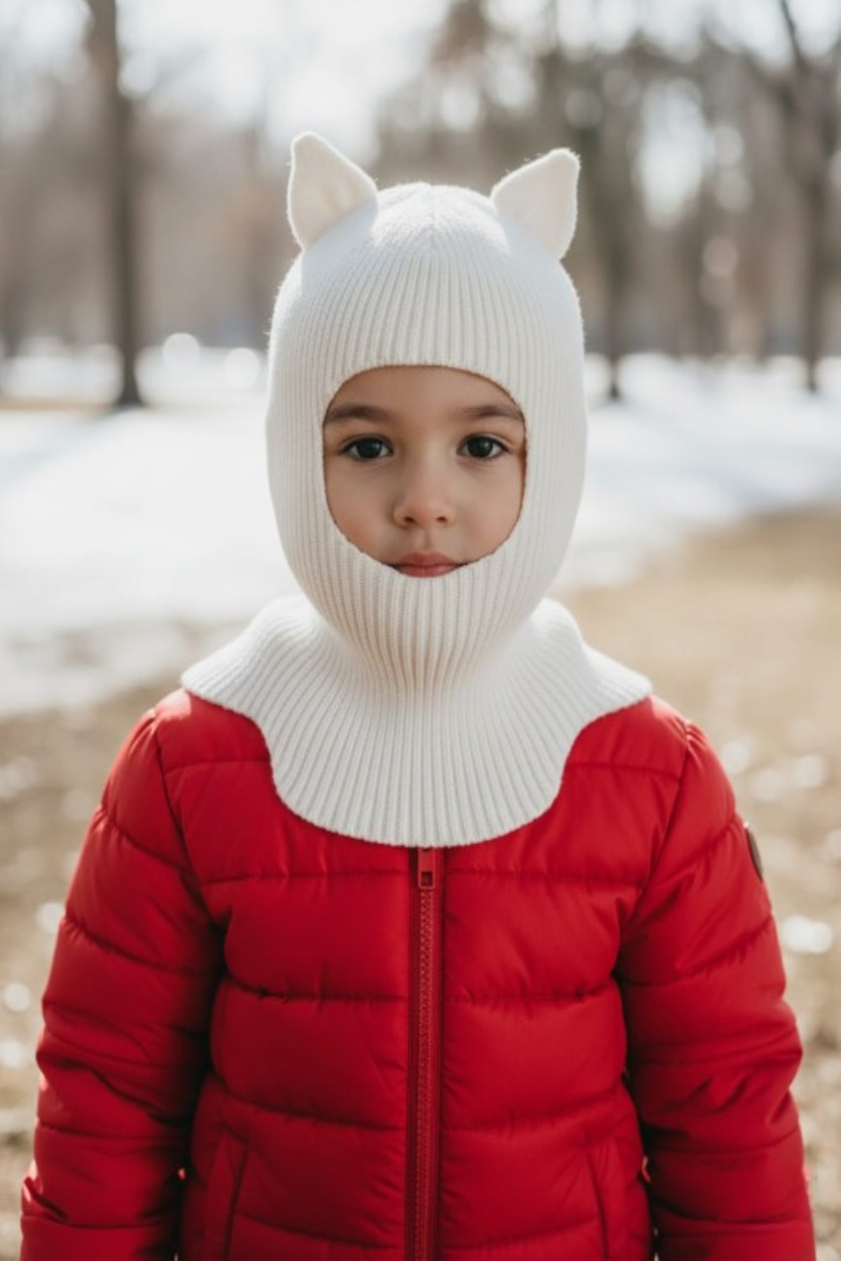 meriç bebe - bütün çocuklar melektir. mrc Kedi Kulaklı Kışlık Balaklava Triko Boyunluklu Bebek Çocuk Şapka Bere Kar Maskesi fotoğrafı 2 (önizleme)