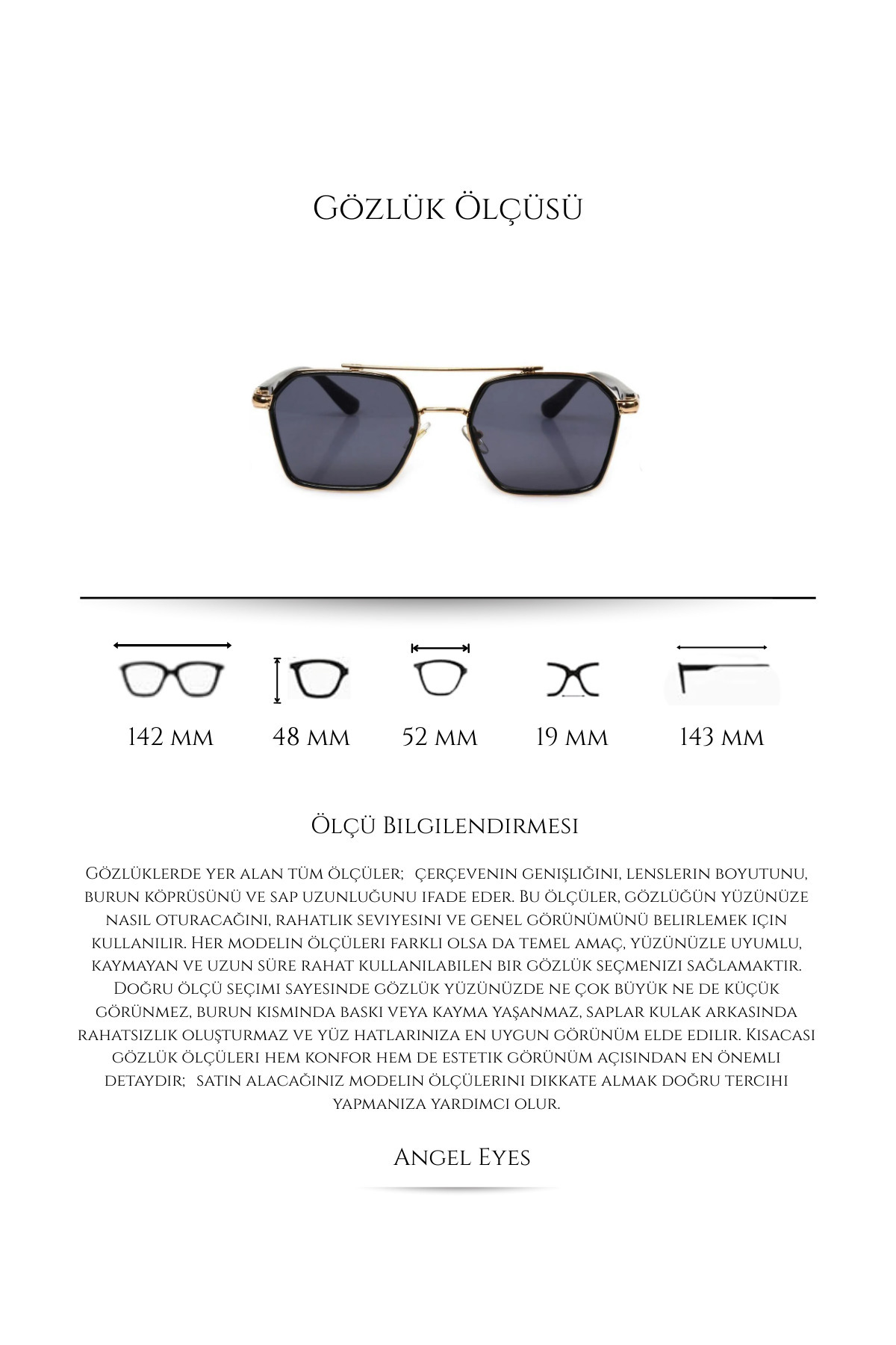 Angel Eyes  Gold Siyah Çerçeve Siyah Cam Erkek Güneş Gözlüğü Uv400 Korumalı - Görsel 9