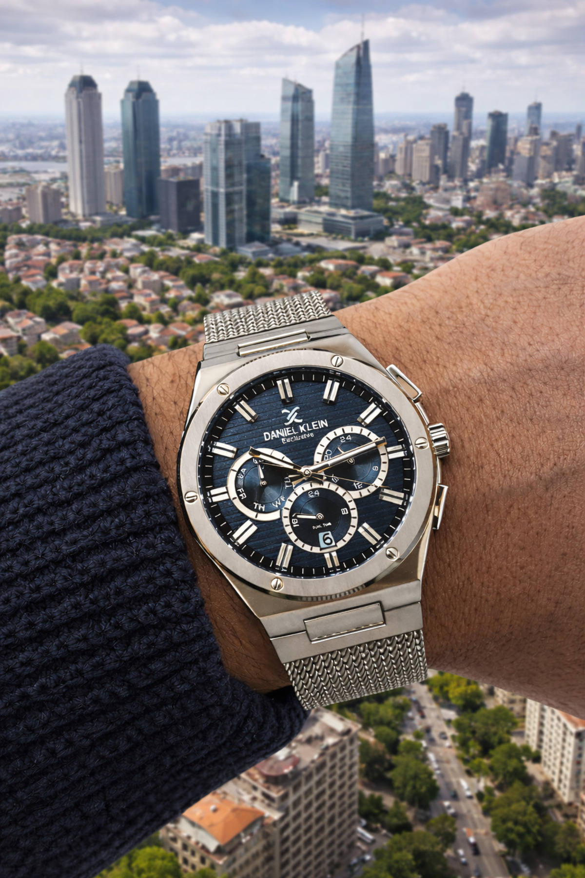 ست هدیه ساعت مچی فولادی مردانه + دستبند دانیل کلاین