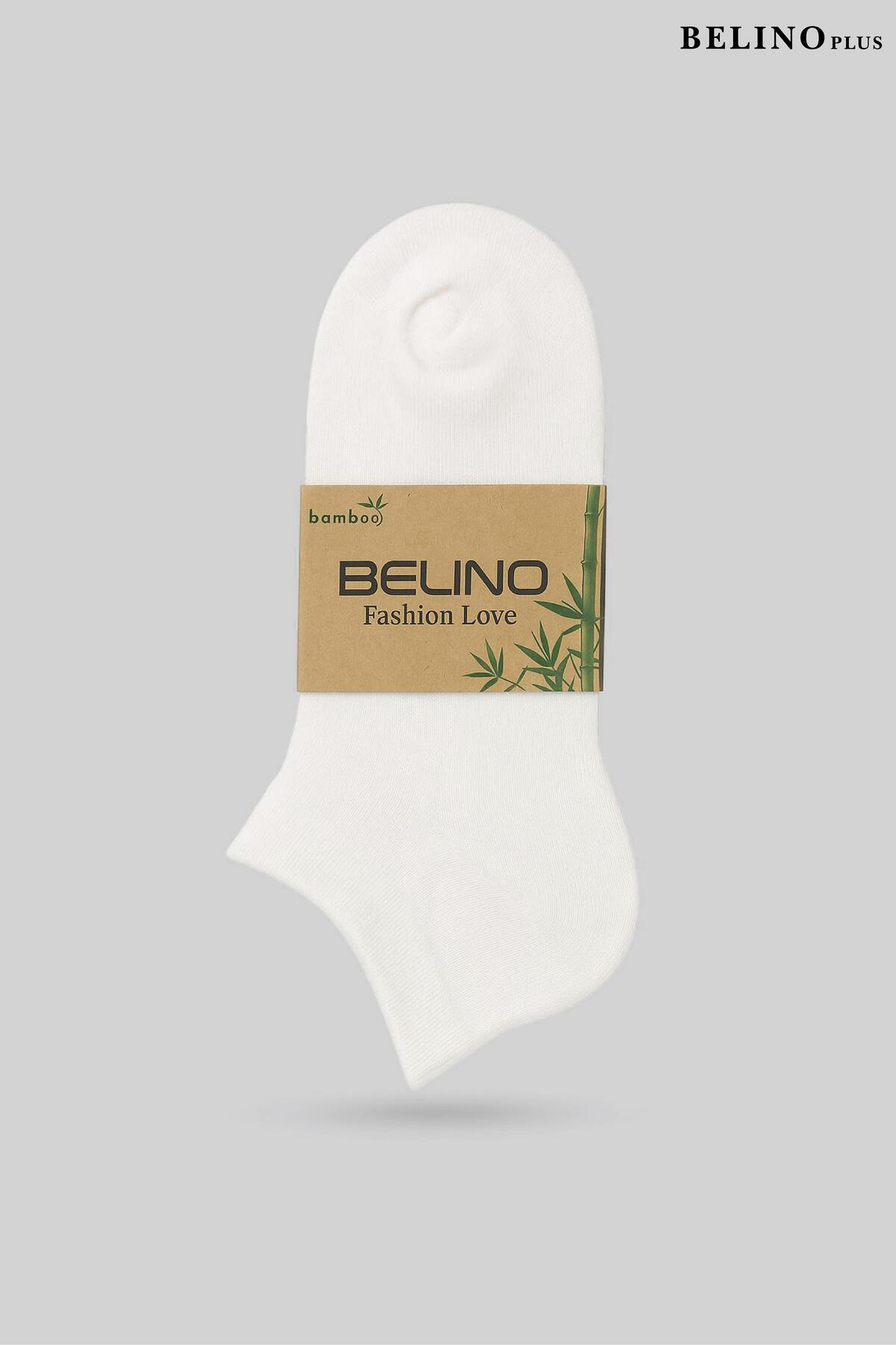BELİNOPLUS Bambu Kadın 5 Li Paket Nefes Alan Terletmez Beyaz Renk Patik Çorap görsel 4