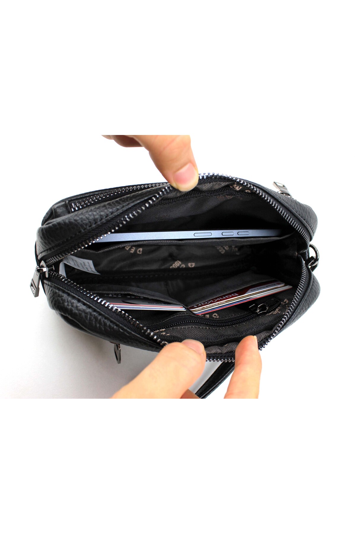 deri,se club  Erkek Kahverengi Lüks El Ve Bileklik Kemerli Portföy El Çantası - Görsel 8