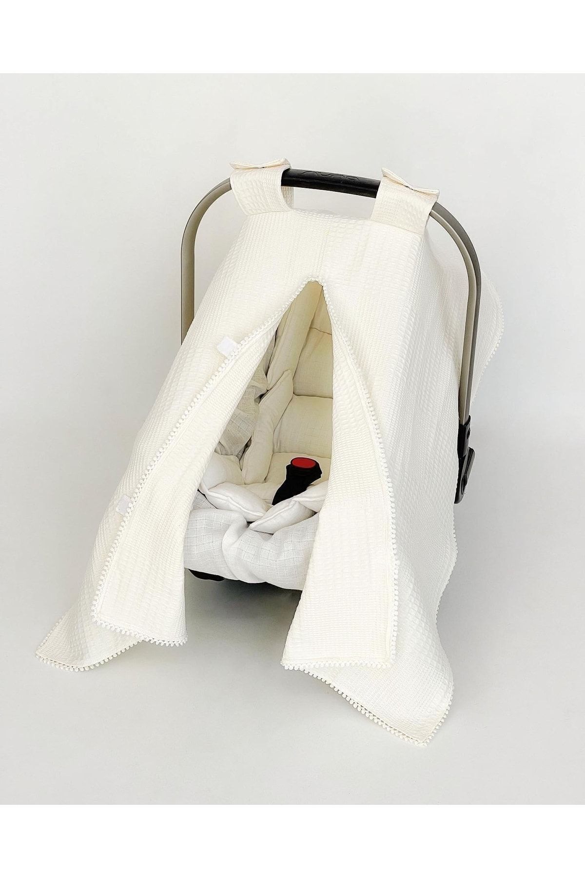 FG Store %100 Pamuk Çok Amaçlı Petek Pike Puset Örtüsü / Minderi/kılıfı fotoğrafı 2 (önizleme)